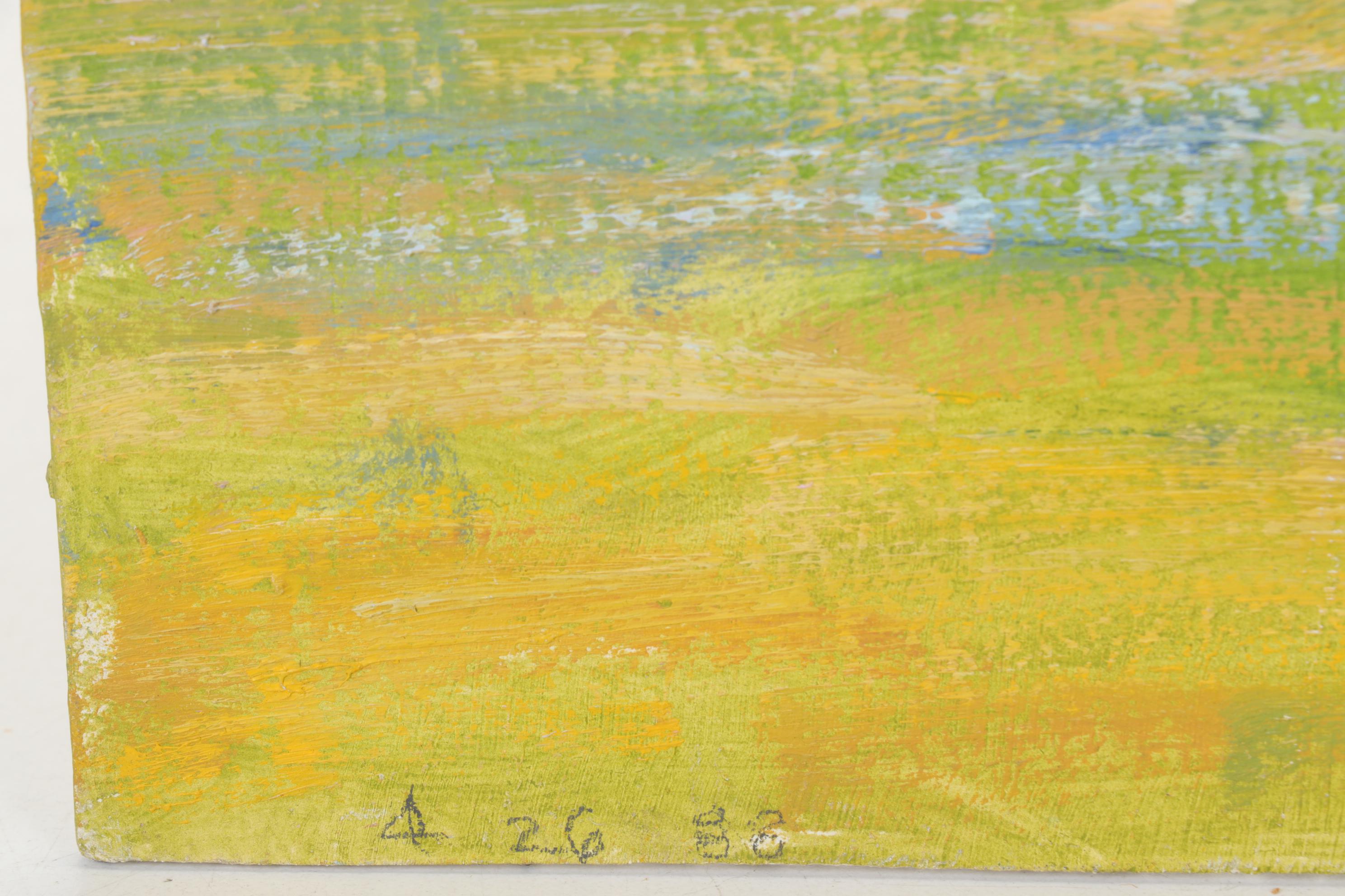 Bob Ragland Spring Park Scene Oil Painting With Blooming Trees, 1988