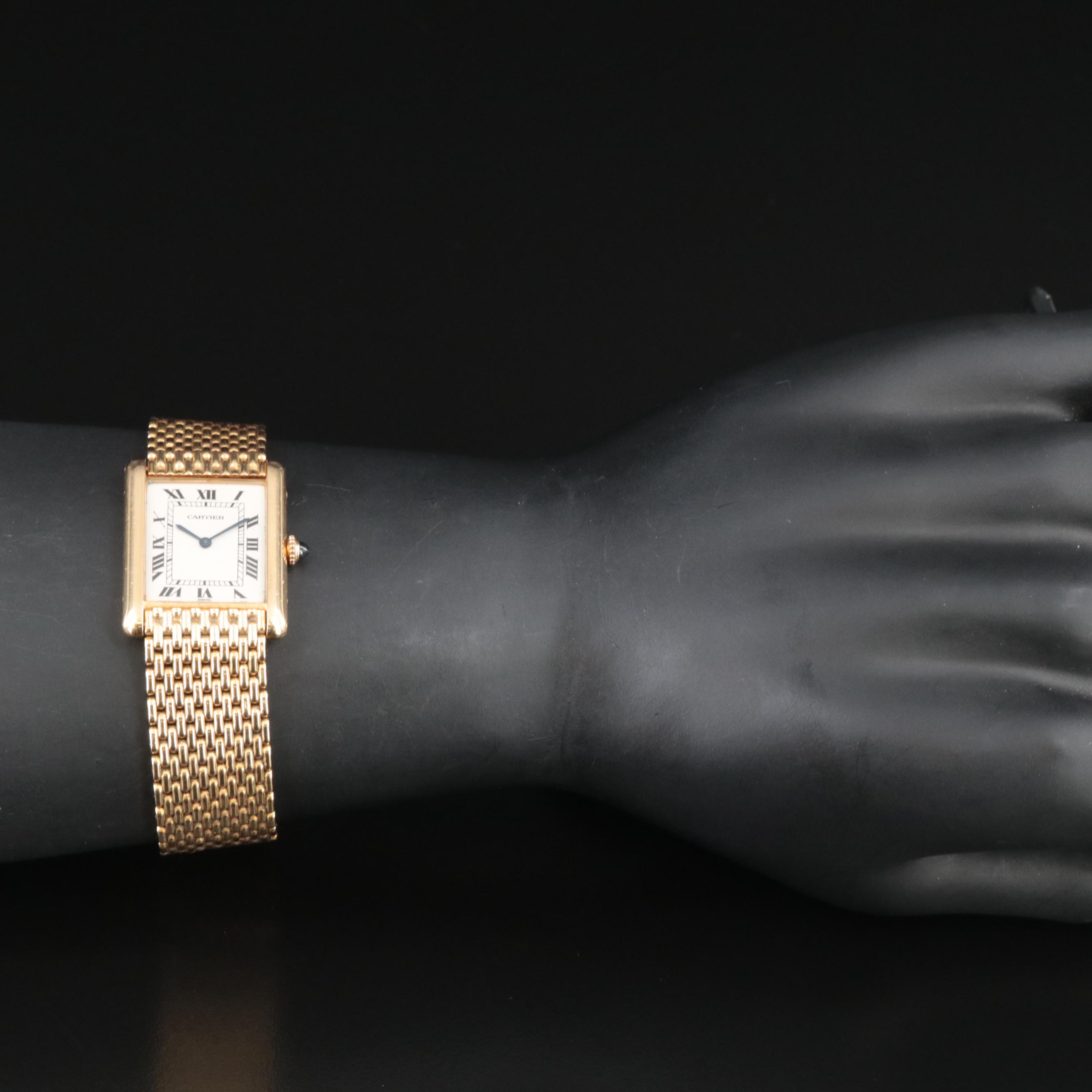 Cartier Tank Mecanique 18K Gold 24MM Watch