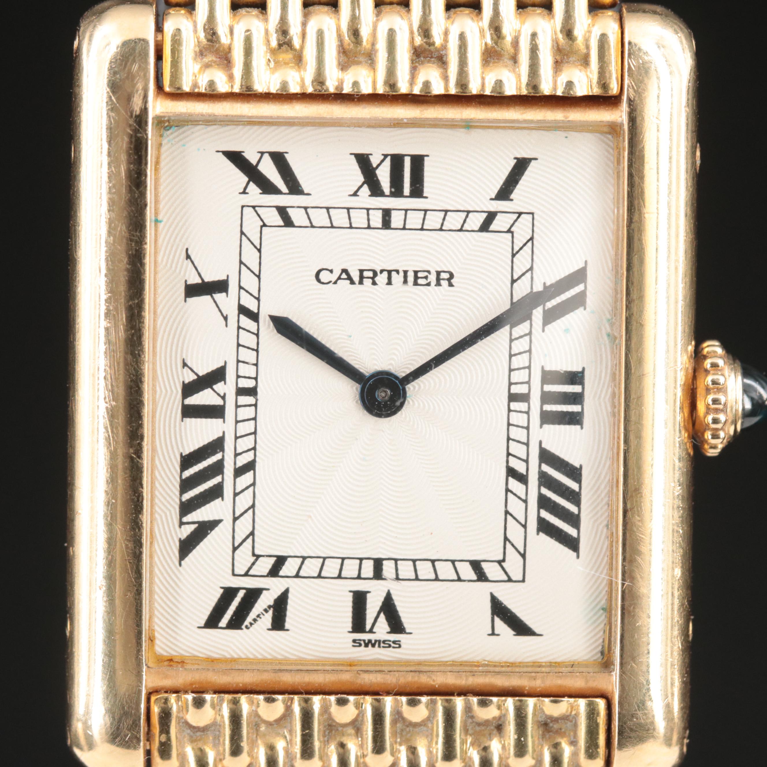Cartier Tank Mecanique 18K Gold 24MM Watch