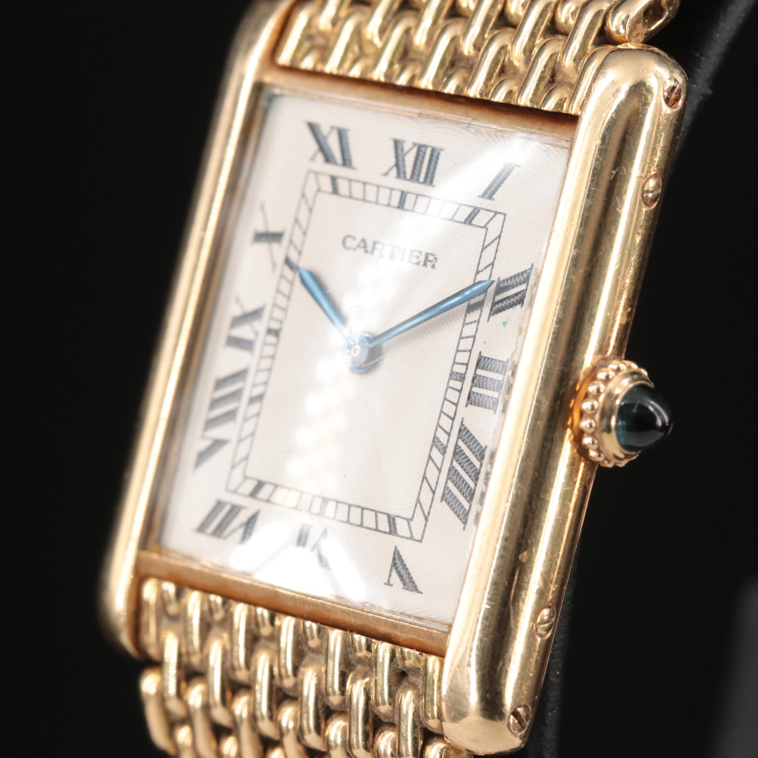 Cartier Tank Mecanique 18K Gold 24MM Watch