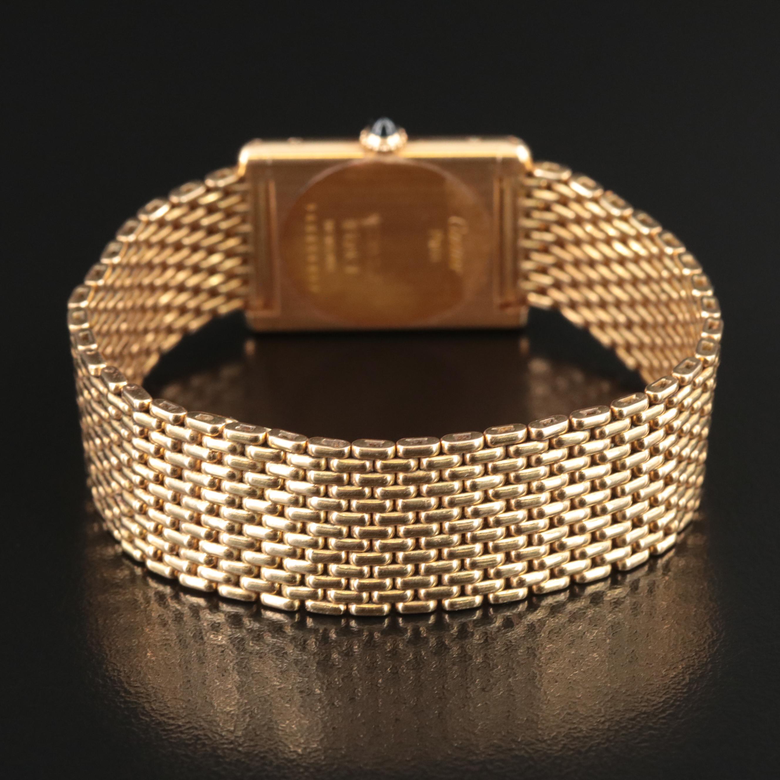 Cartier Tank Mecanique 18K Gold 24MM Watch