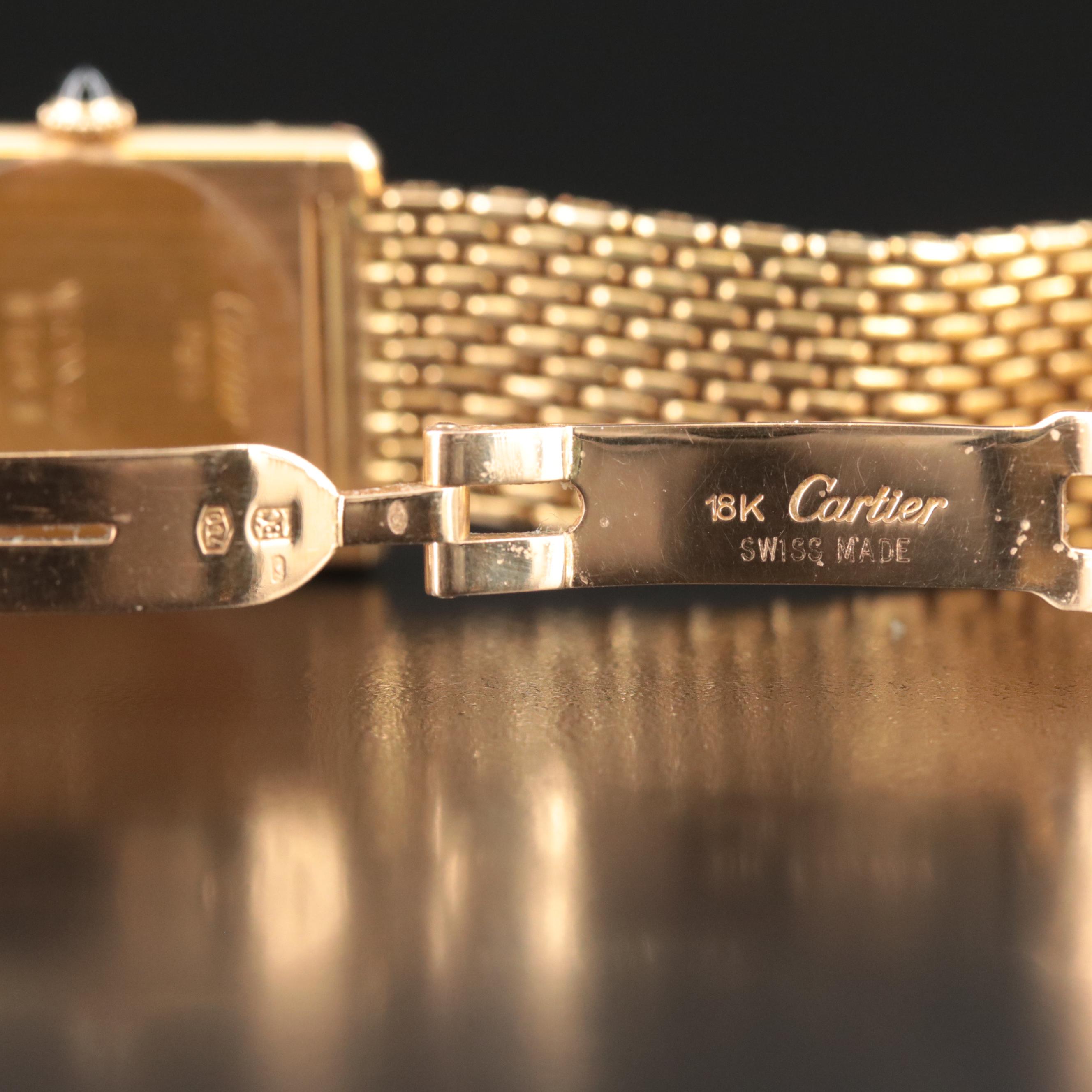 Cartier Tank Mecanique 18K Gold 24MM Watch