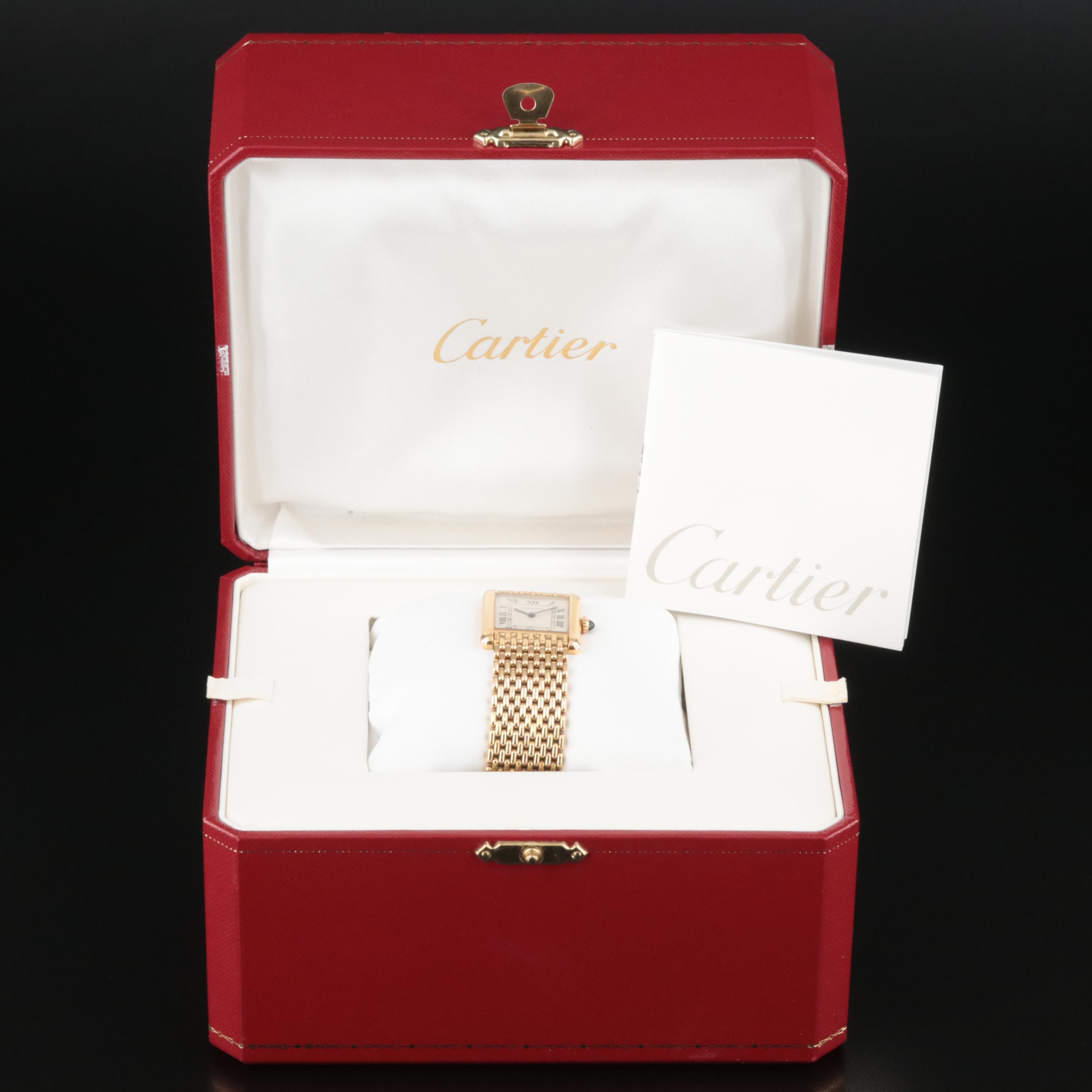 Cartier Tank Mecanique 18K Gold 24MM Watch