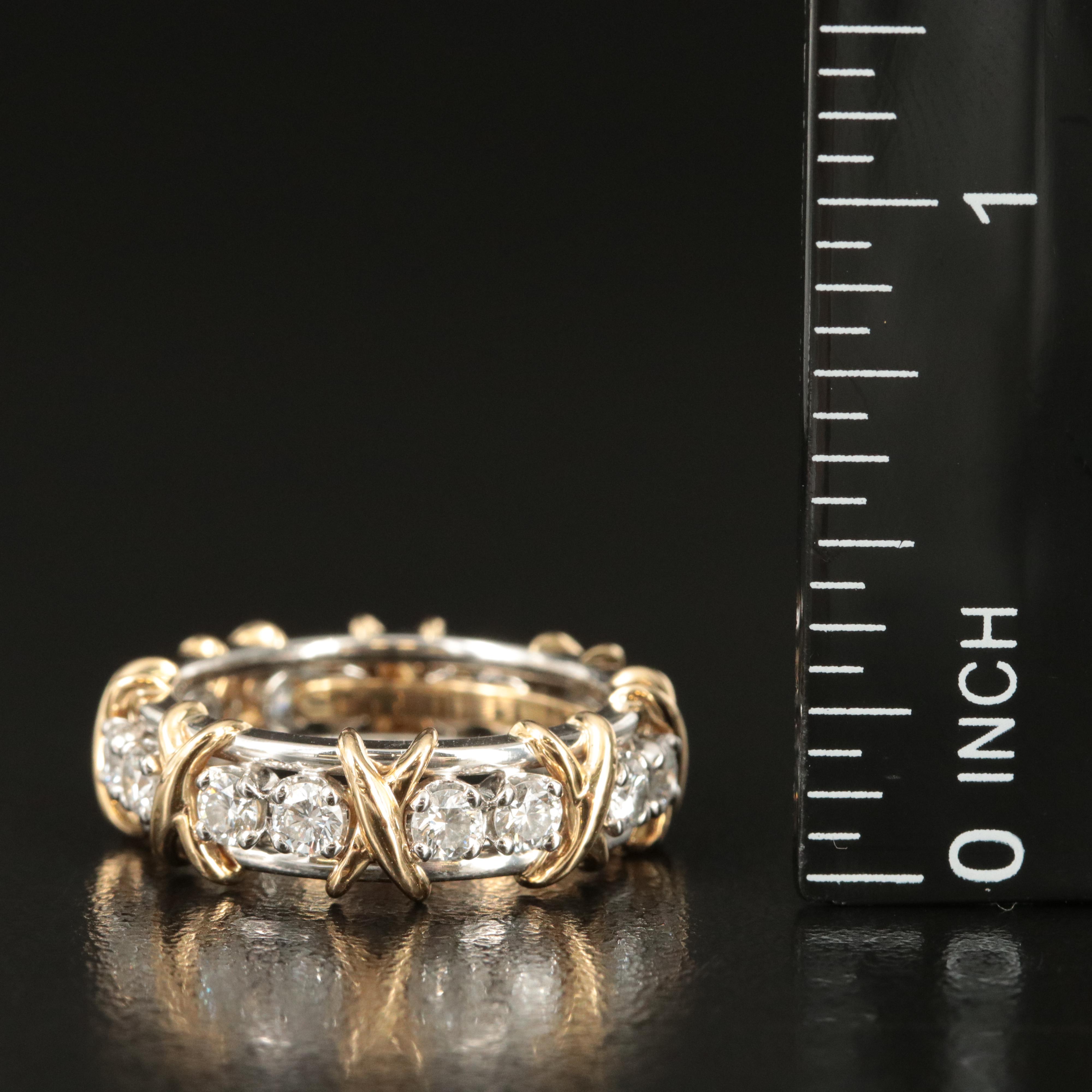 Jean Schlumberger for Tiffany & Co. Platinum and 18K Sixteen Stone Diamond Ring