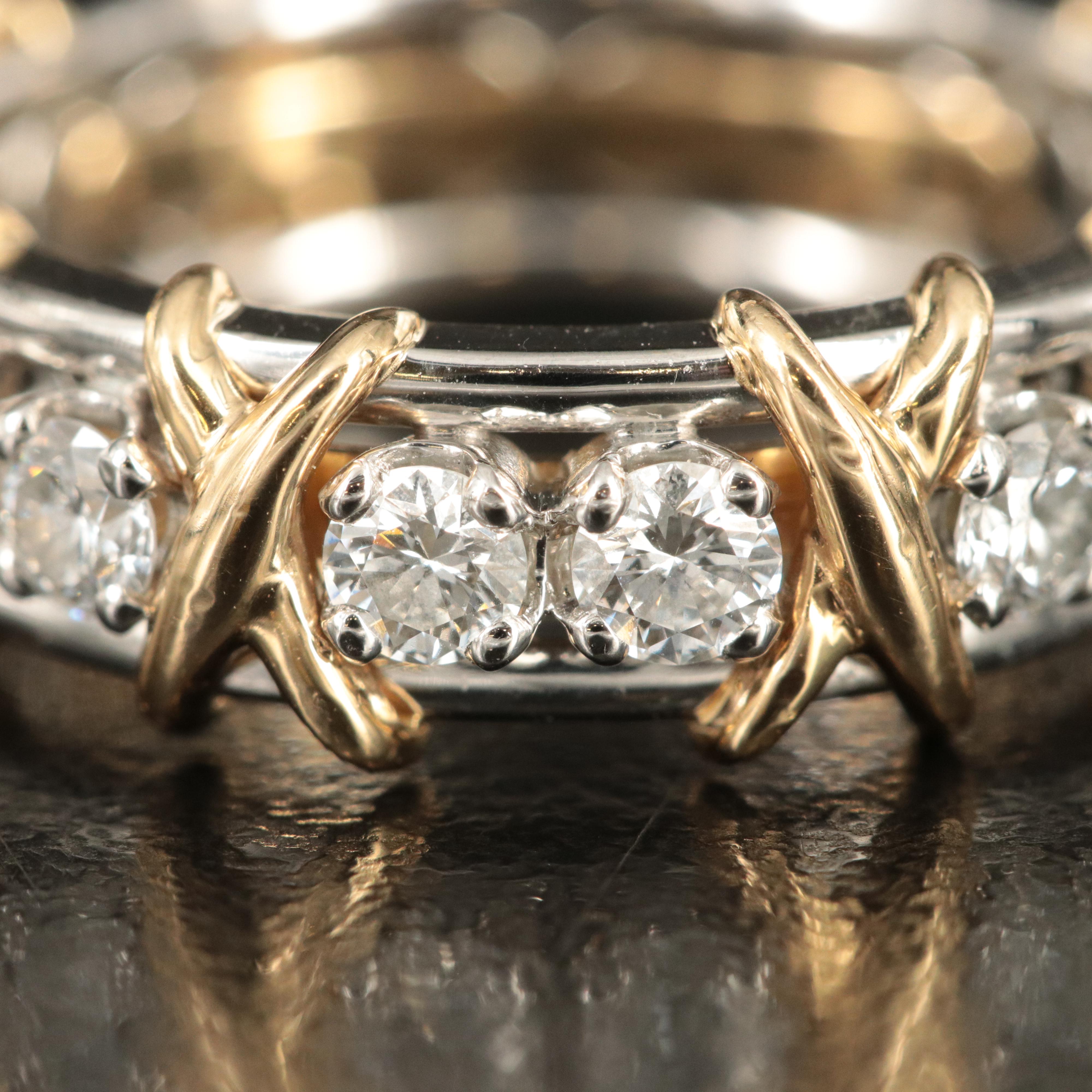 Jean Schlumberger for Tiffany & Co. Platinum and 18K Sixteen Stone Diamond Ring