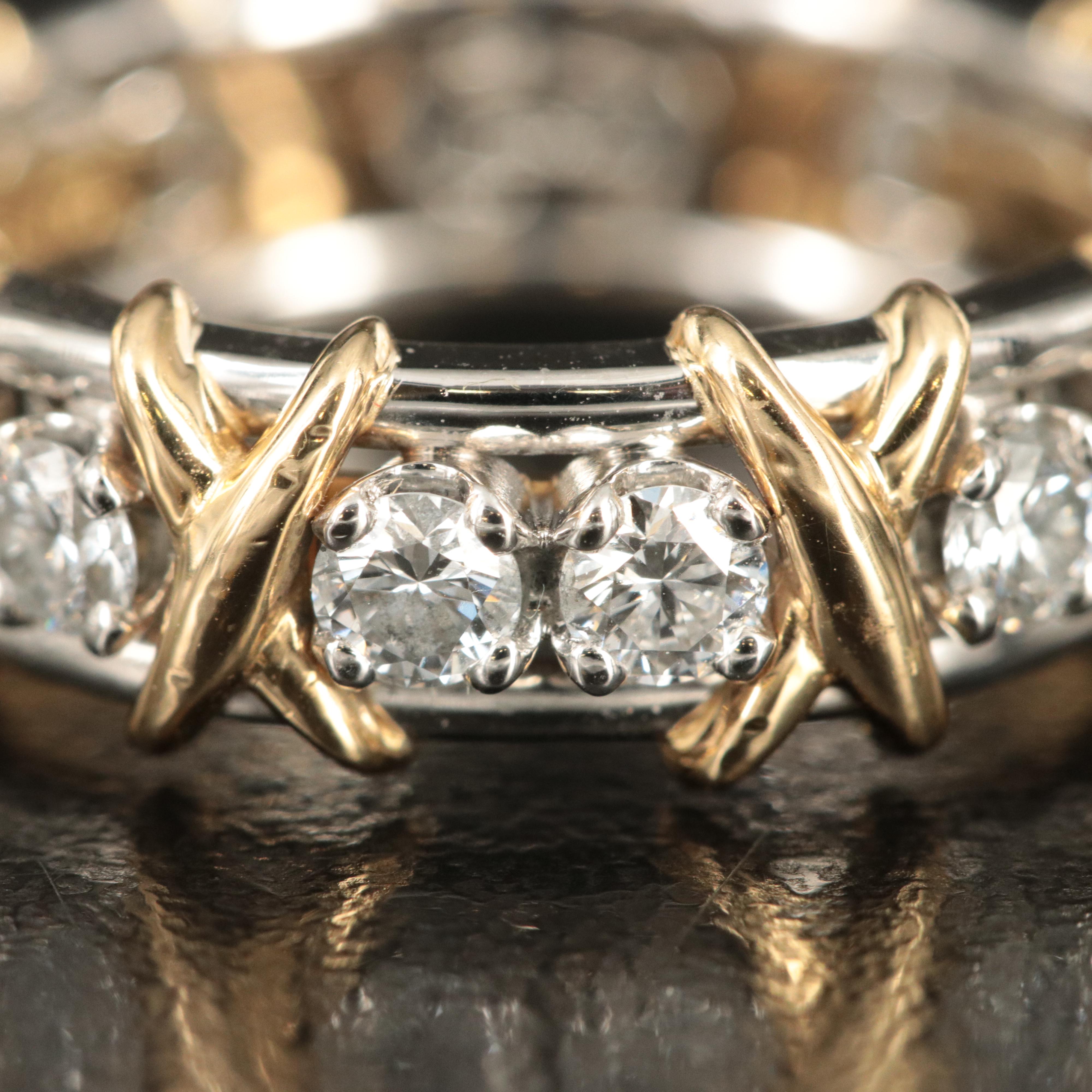 Jean Schlumberger for Tiffany & Co. Platinum and 18K Sixteen Stone Diamond Ring