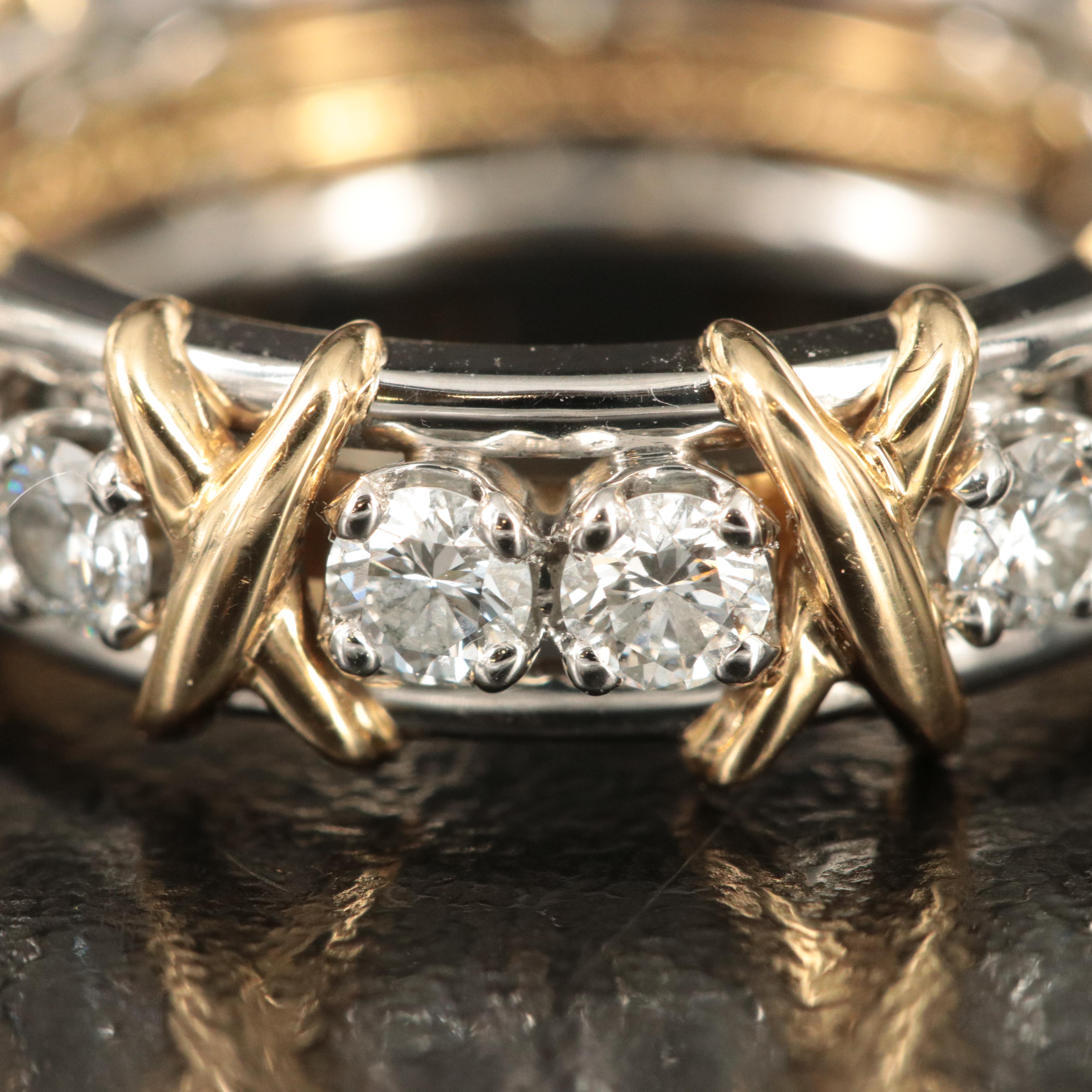 Jean Schlumberger for Tiffany & Co. Platinum and 18K Sixteen Stone Diamond Ring