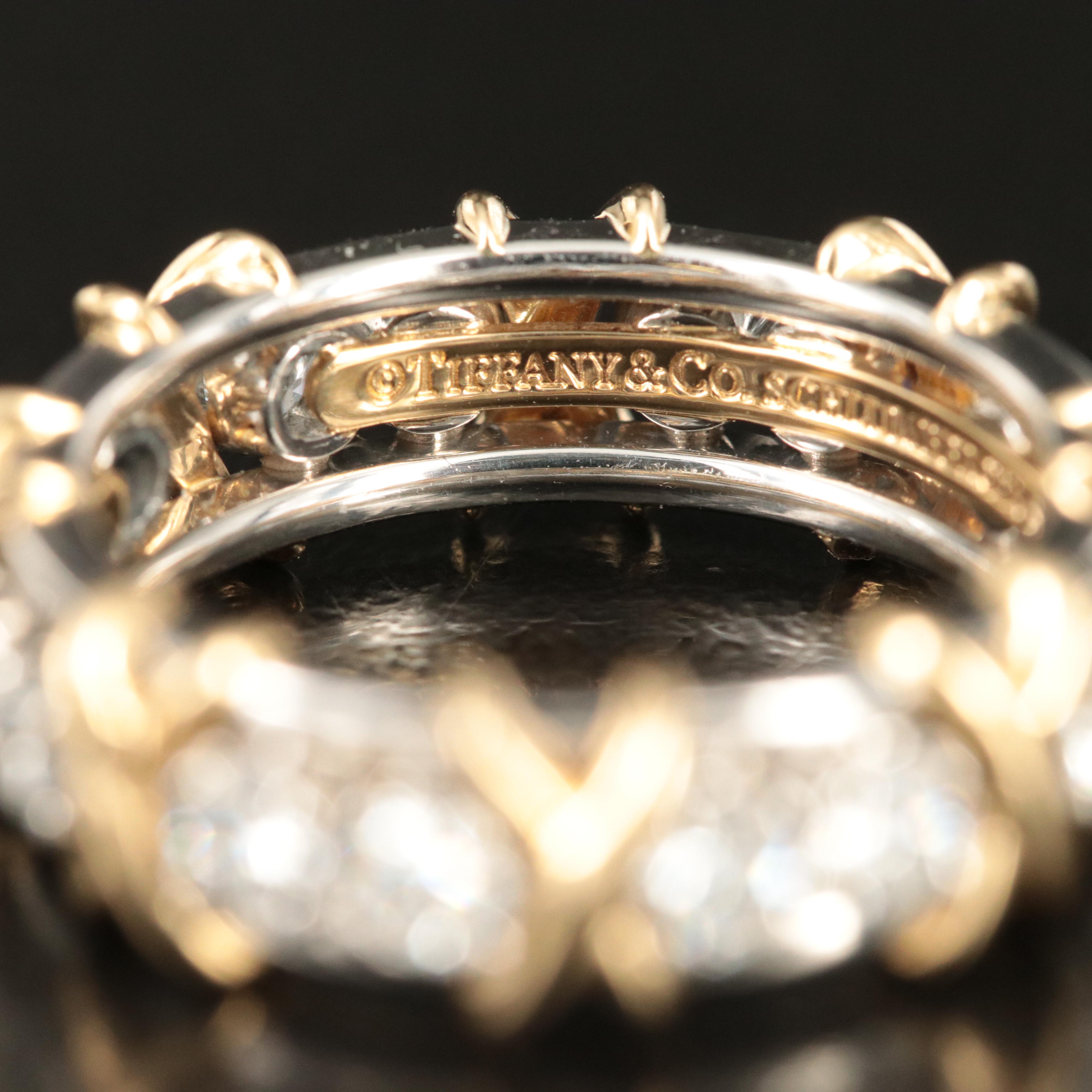 Jean Schlumberger for Tiffany & Co. Platinum and 18K Sixteen Stone Diamond Ring