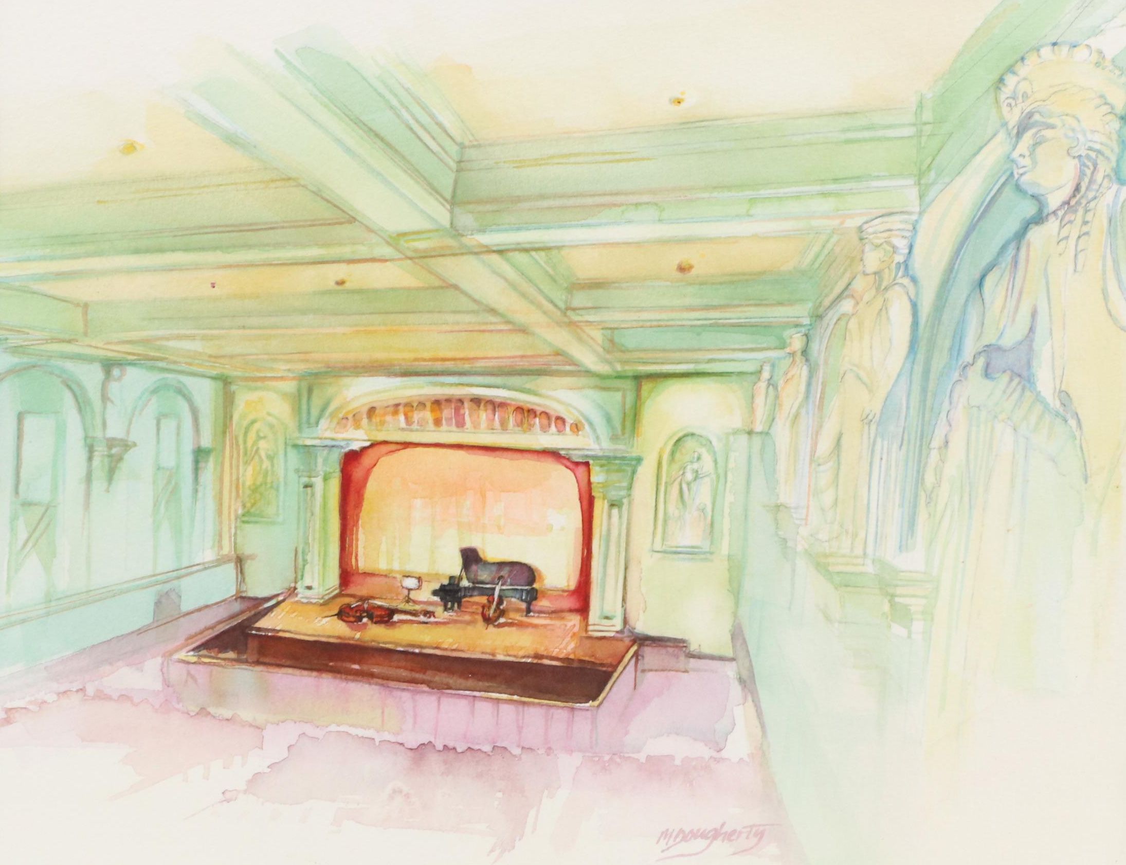 Martha Dougherty Watercolor Painting "Friedberg Hall, Peabody"