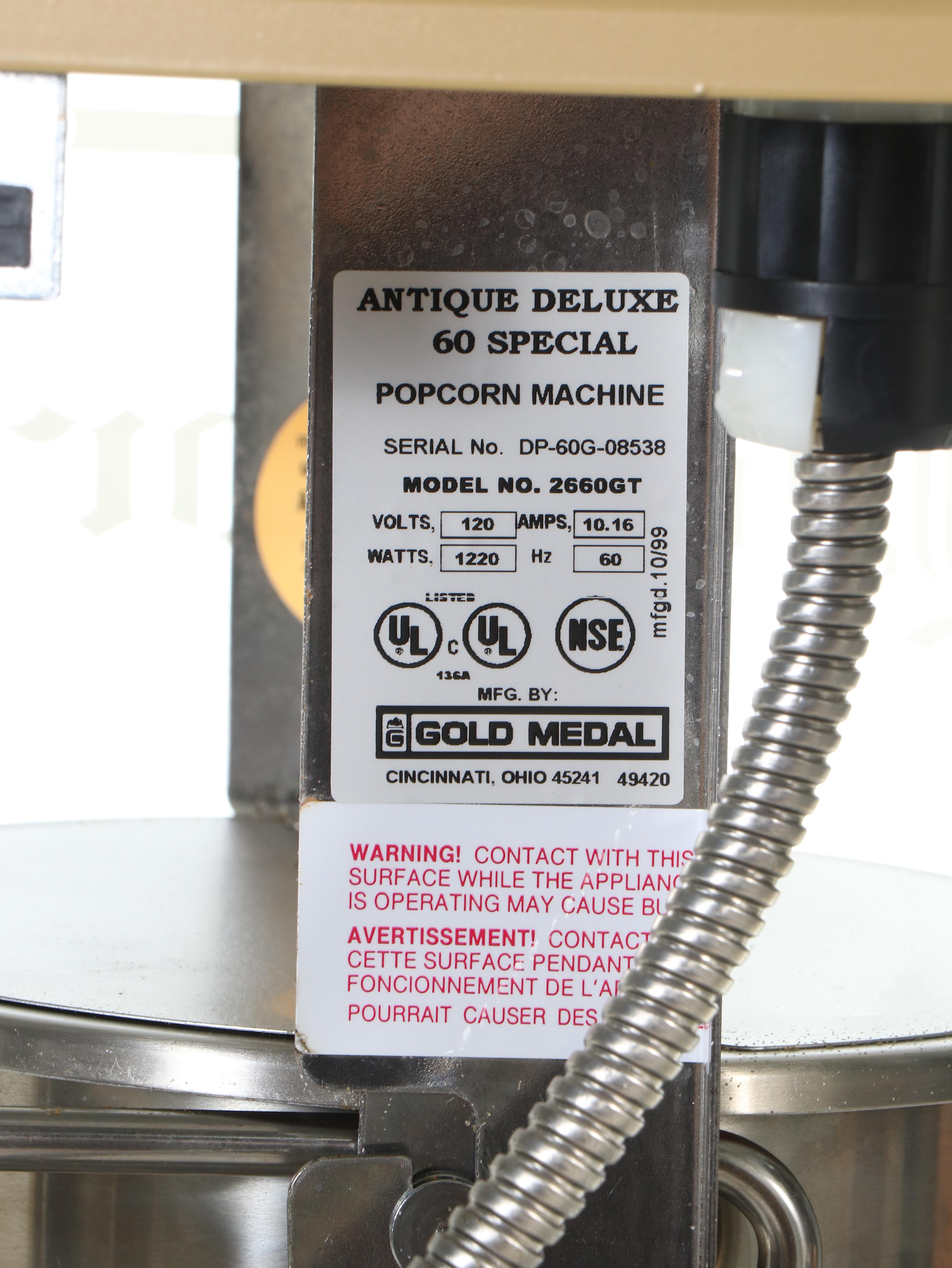 Gold Medal "Antique Deluxe" Popcorn Machine