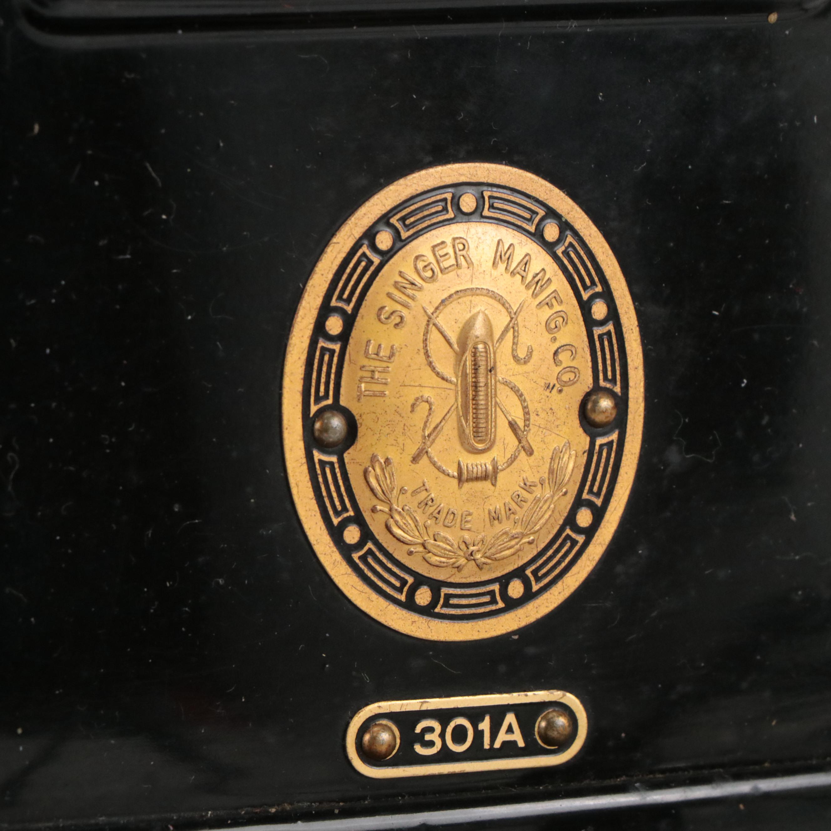 Singer 301A Electric Sewing Machine with Accessories and Instructions, 1952