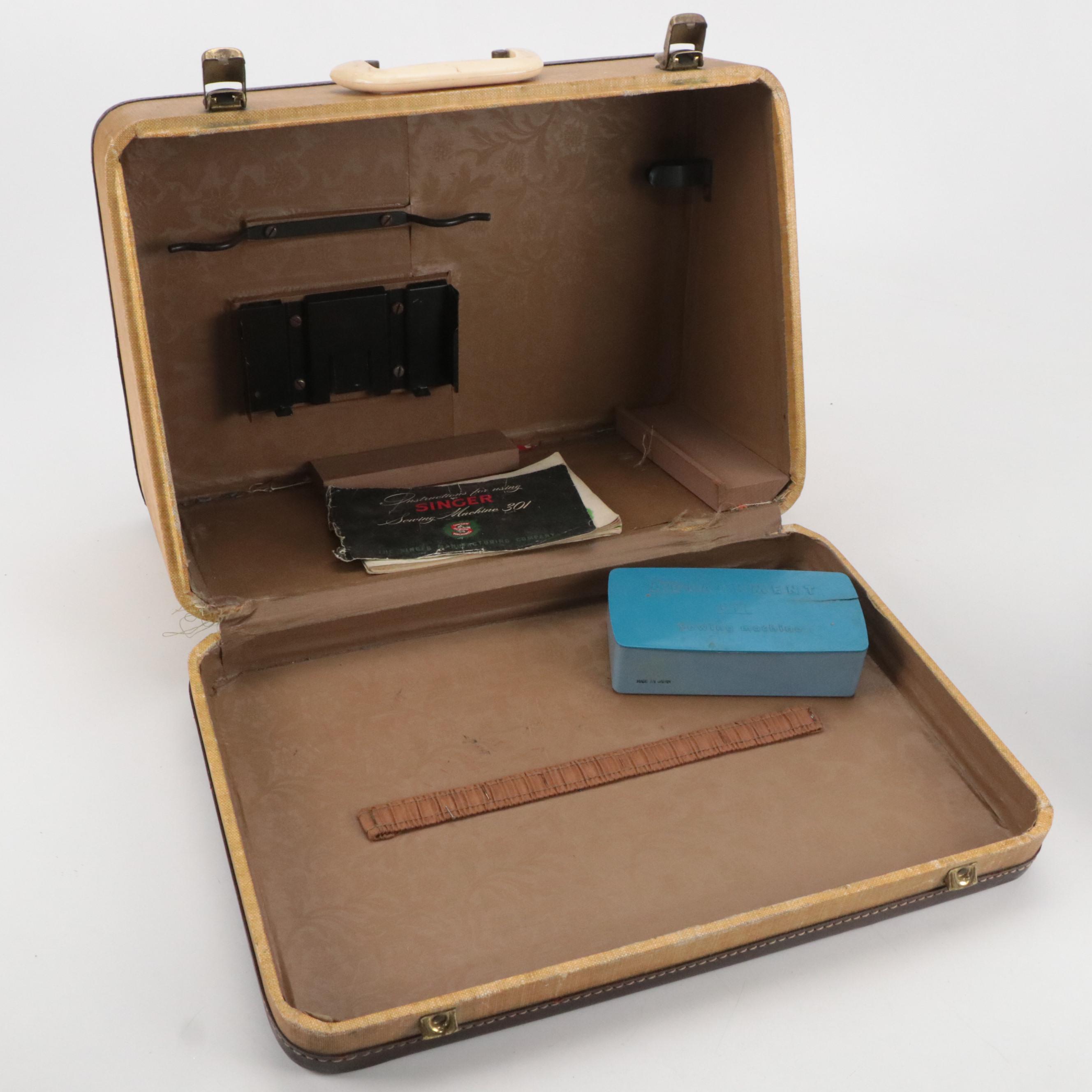 Singer 301A Electric Sewing Machine with Accessories and Instructions, 1952