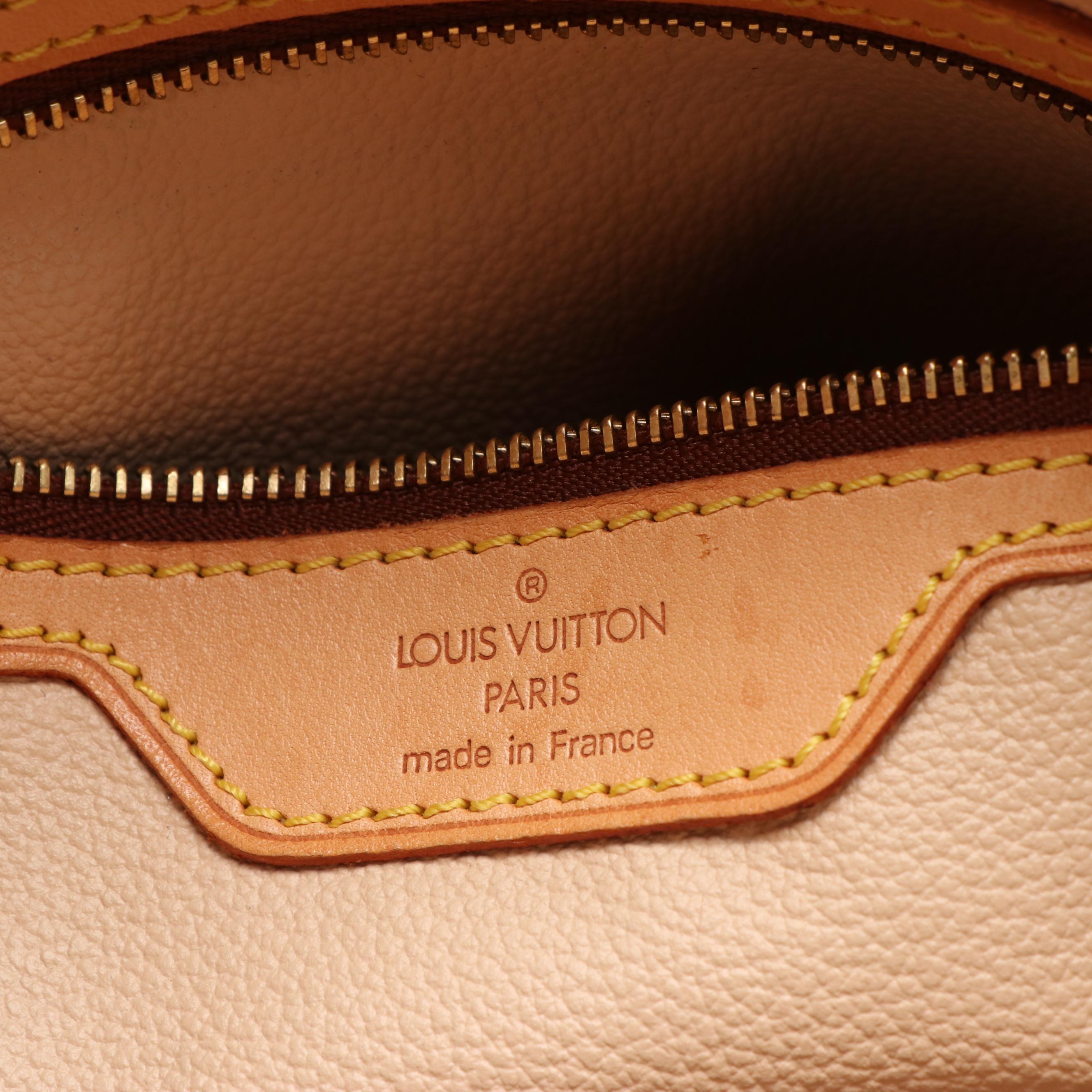 Louis Vuitton Bucket Shoulder Bag in Brown Monogram Canvas and Leather