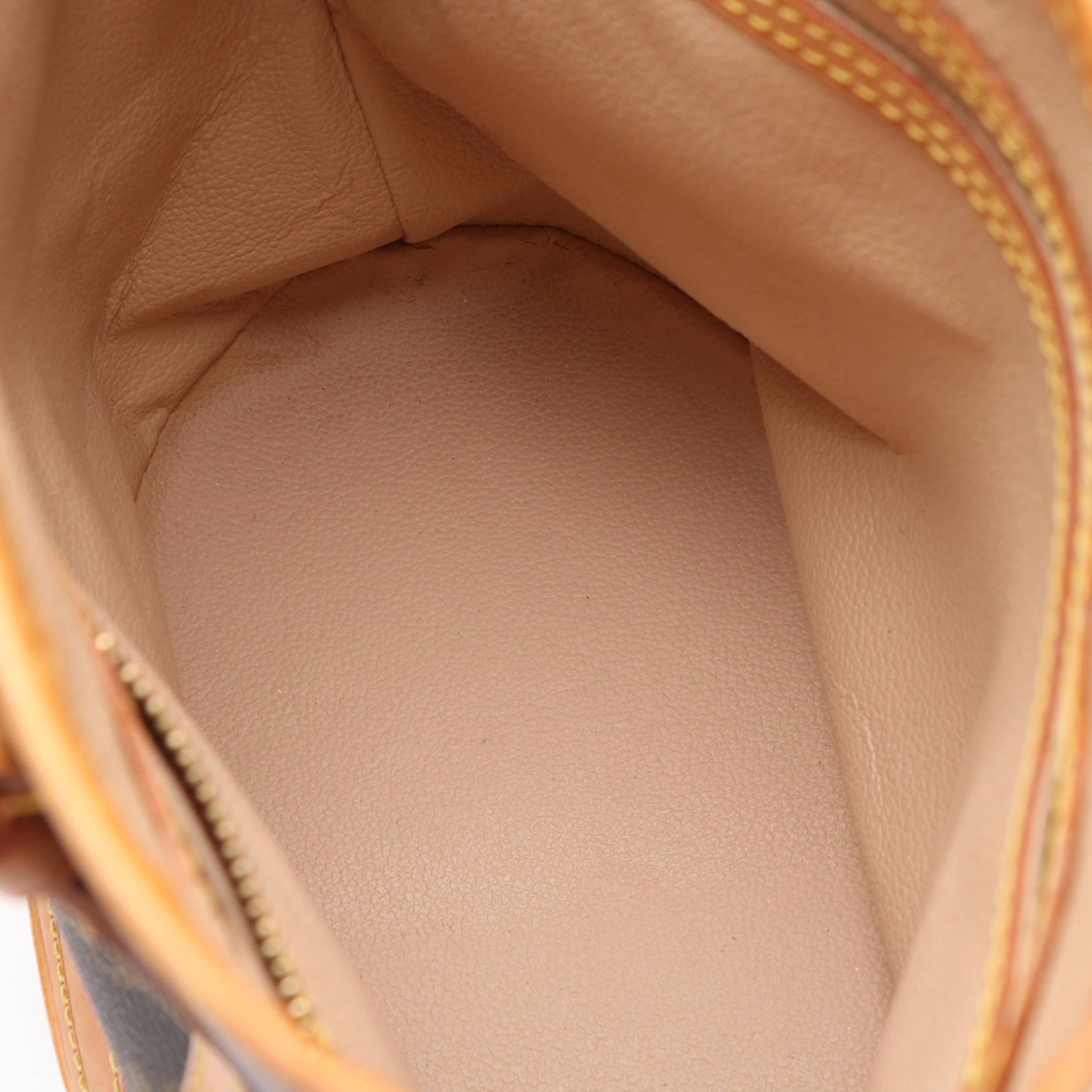 Louis Vuitton Bucket Shoulder Bag in Brown Monogram Canvas and Leather