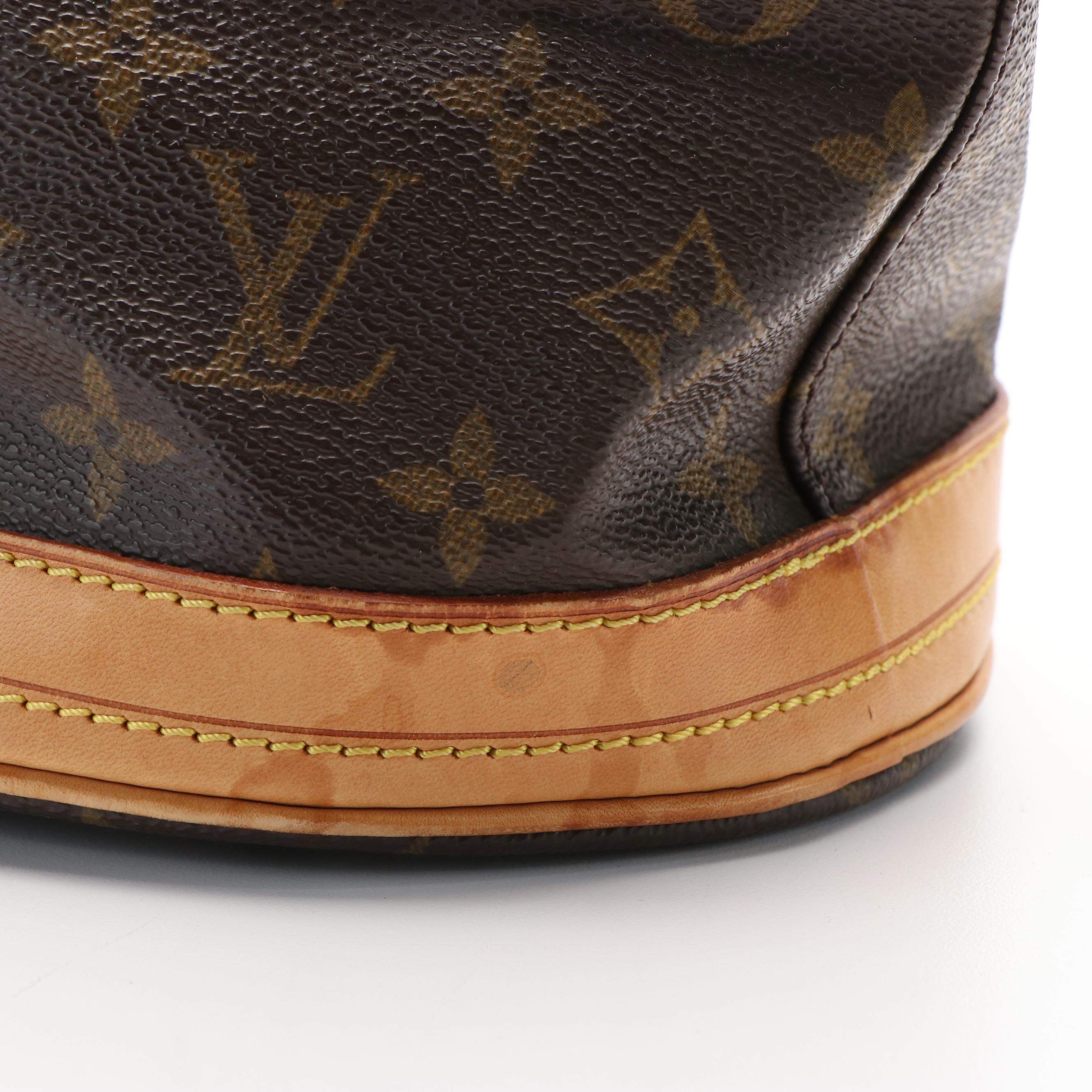Louis Vuitton Bucket Shoulder Bag in Brown Monogram Canvas and Leather