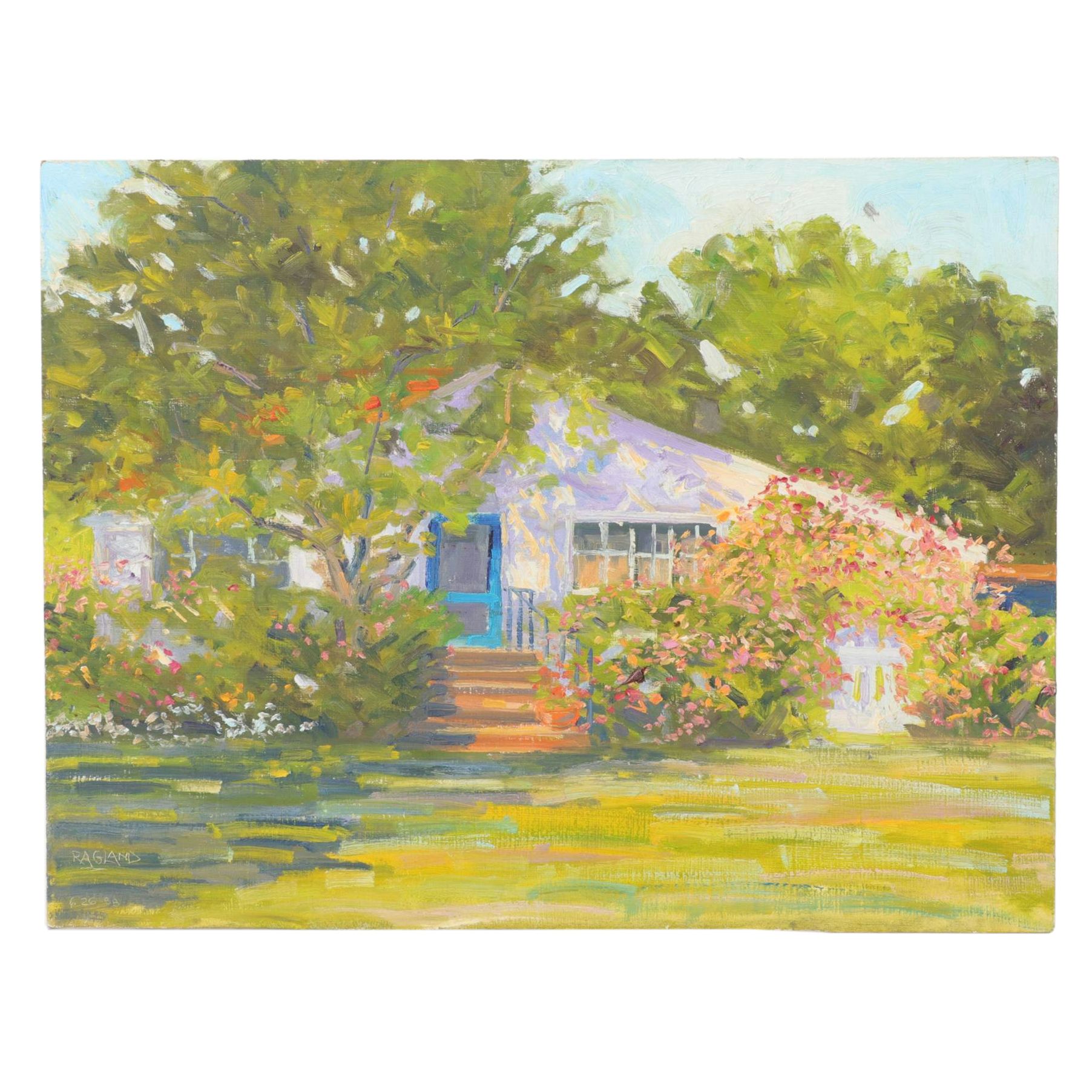 Bob Ragland Architectural Landscape Oil Painting, 1988