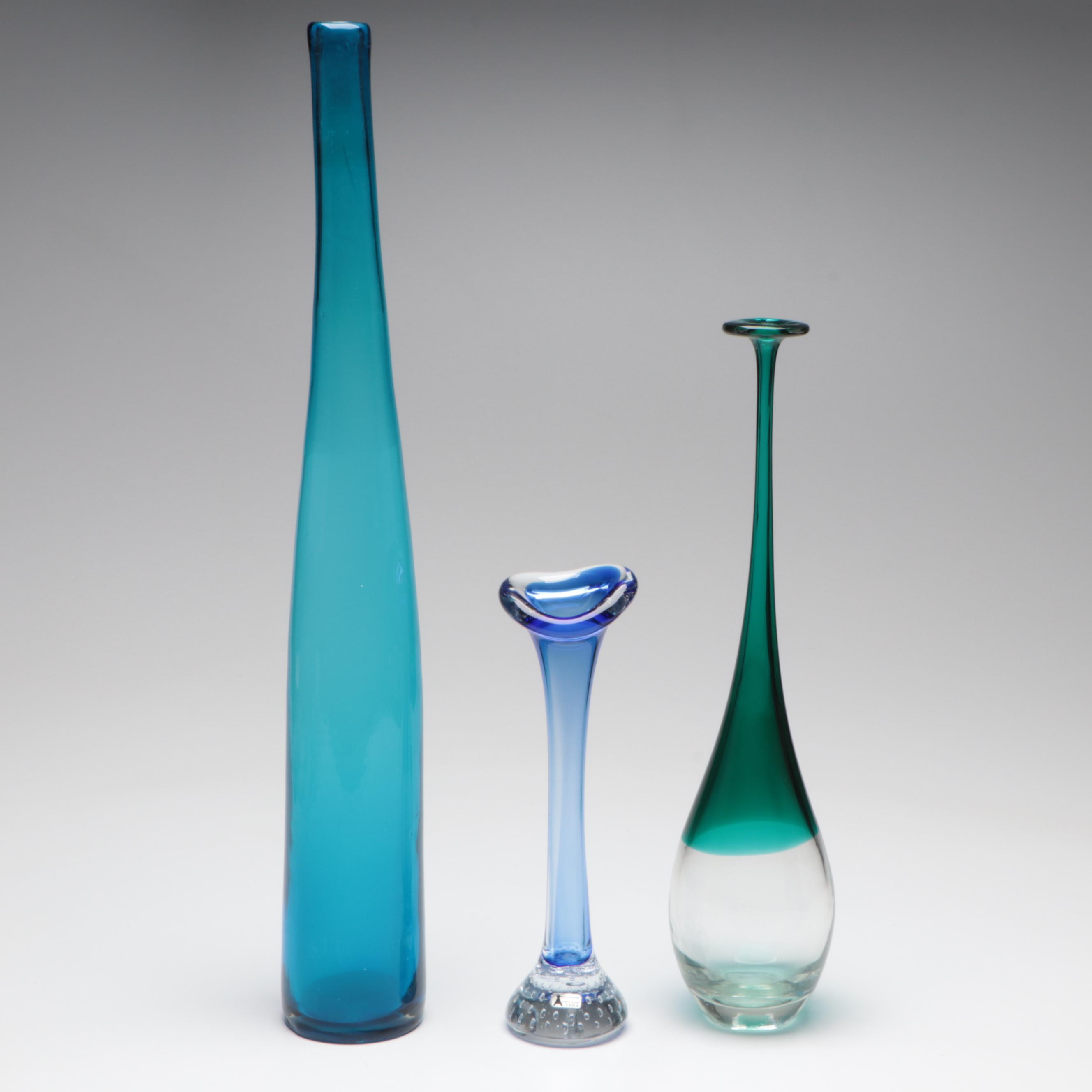 Aseda Swedish Controlled Bubble Blown Glass Vase and More Art Glass Vases