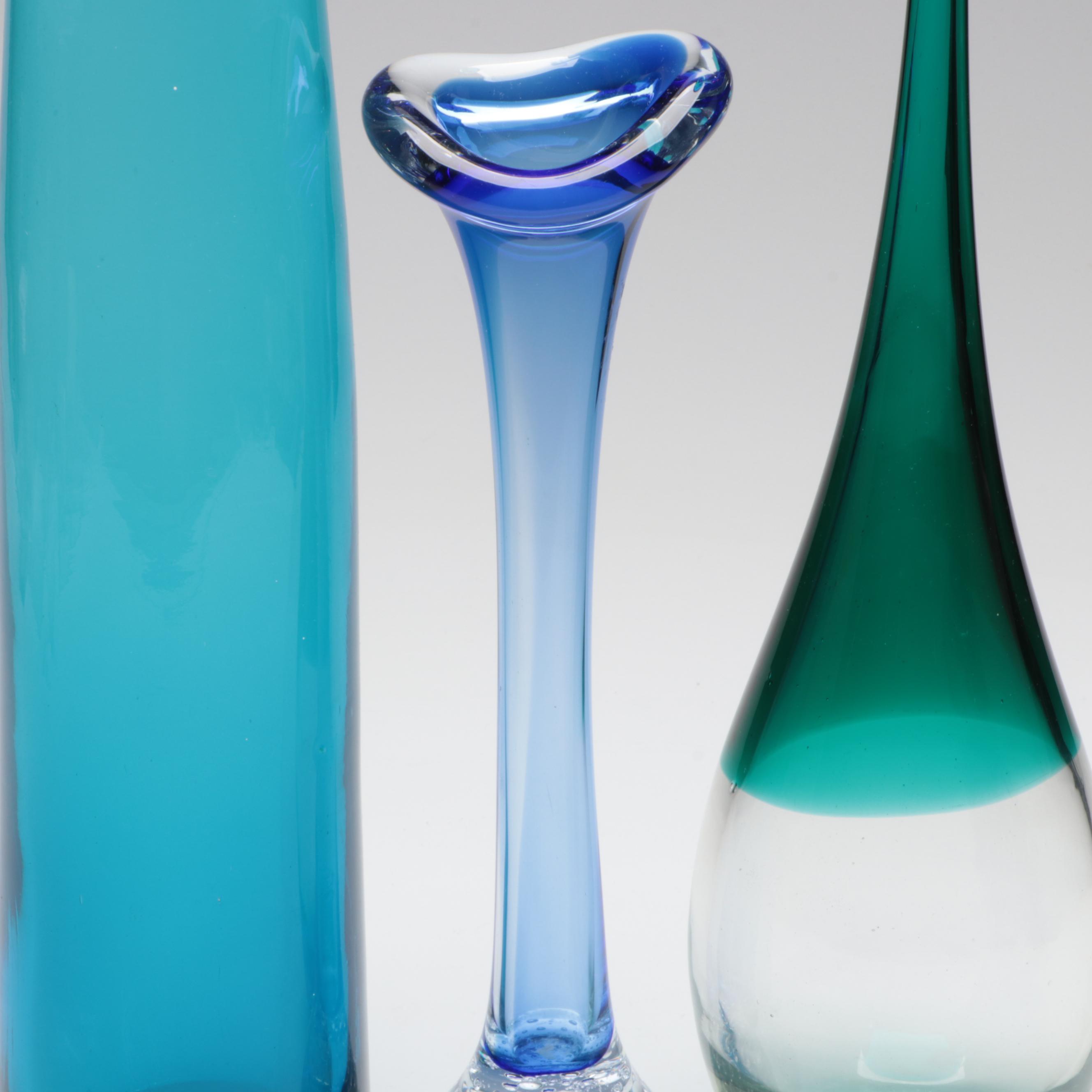 Aseda Swedish Controlled Bubble Blown Glass Vase and More Art Glass Vases