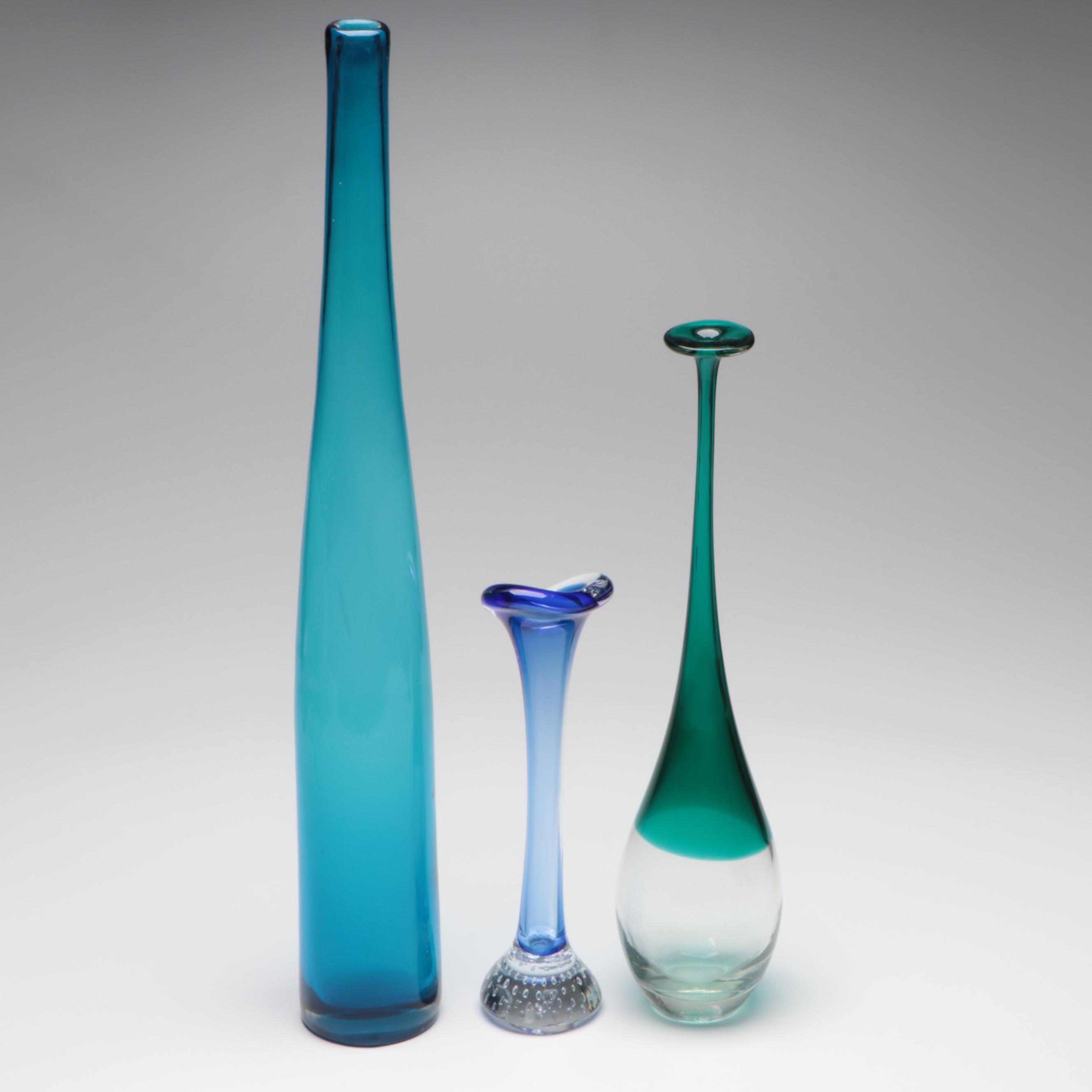 Aseda Swedish Controlled Bubble Blown Glass Vase and More Art Glass Vases