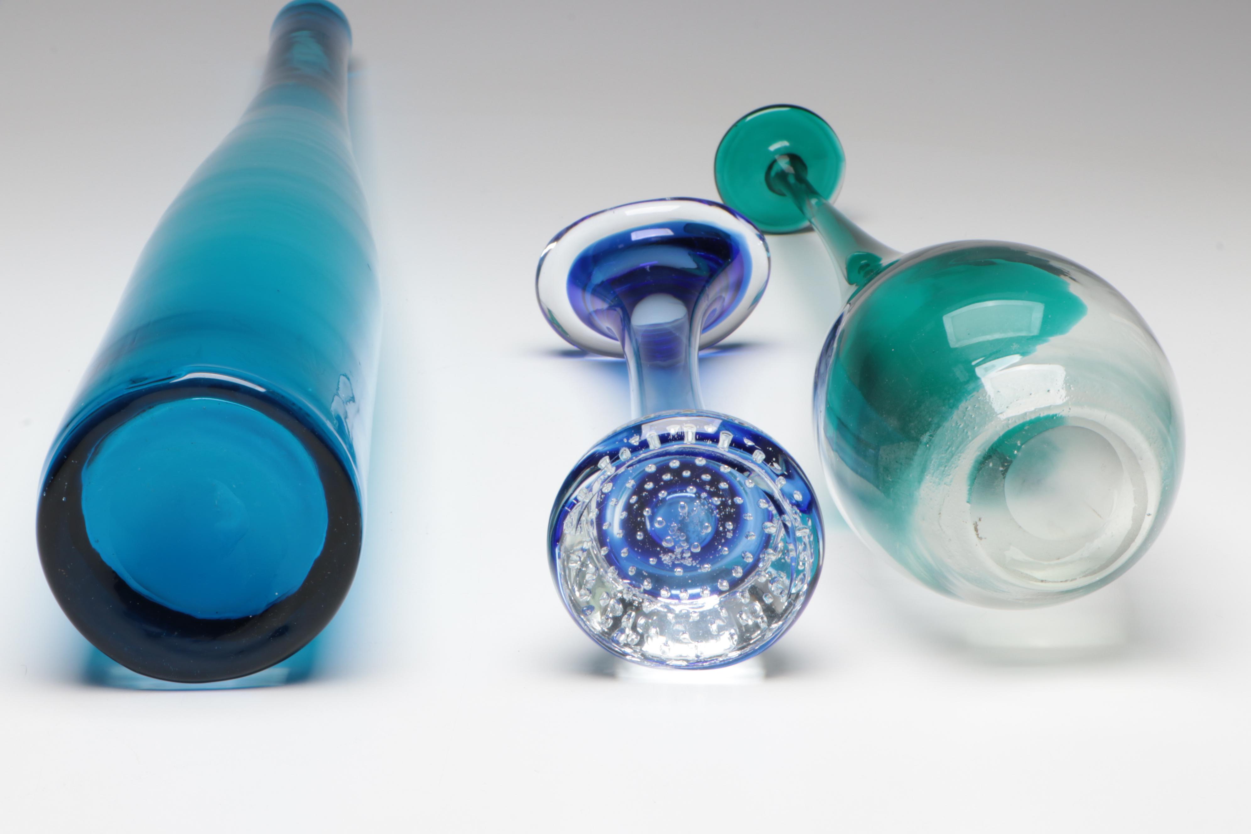 Aseda Swedish Controlled Bubble Blown Glass Vase and More Art Glass Vases