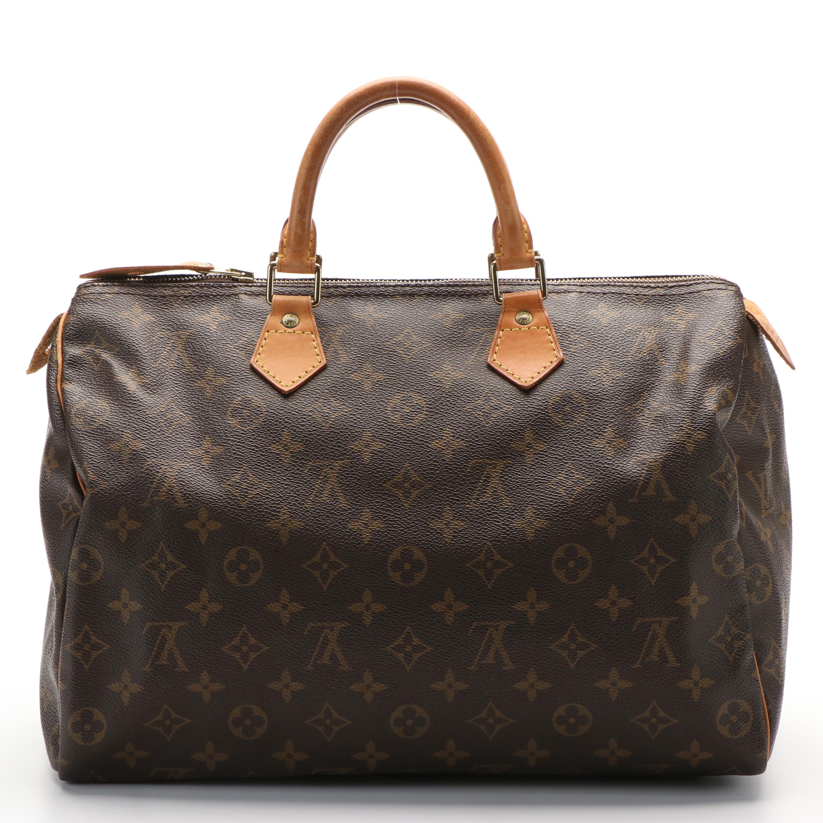Louis Vuitton Speedy 35 Handbag in Brown Monogram Coated Canvas