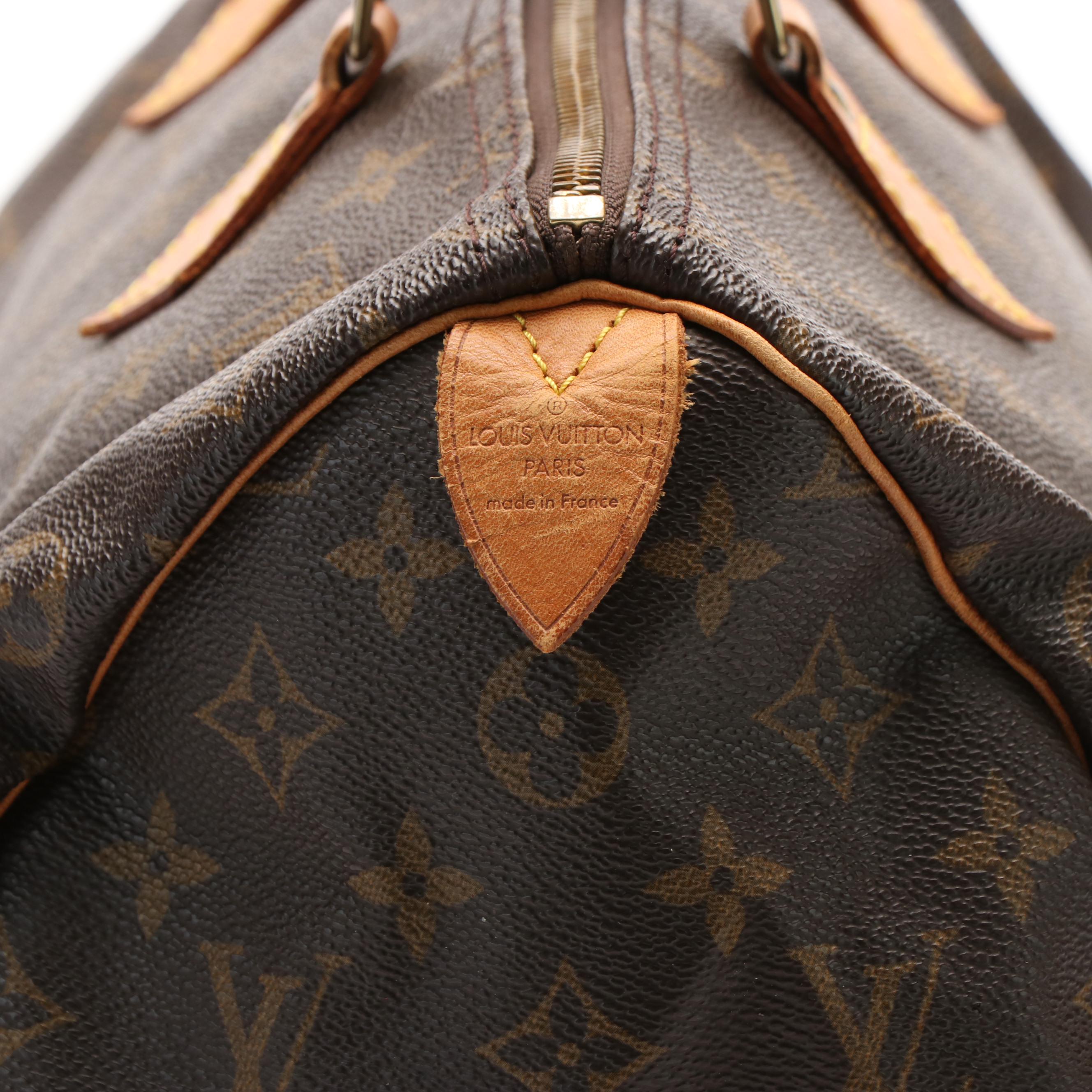 Louis Vuitton Speedy 35 Handbag in Brown Monogram Coated Canvas