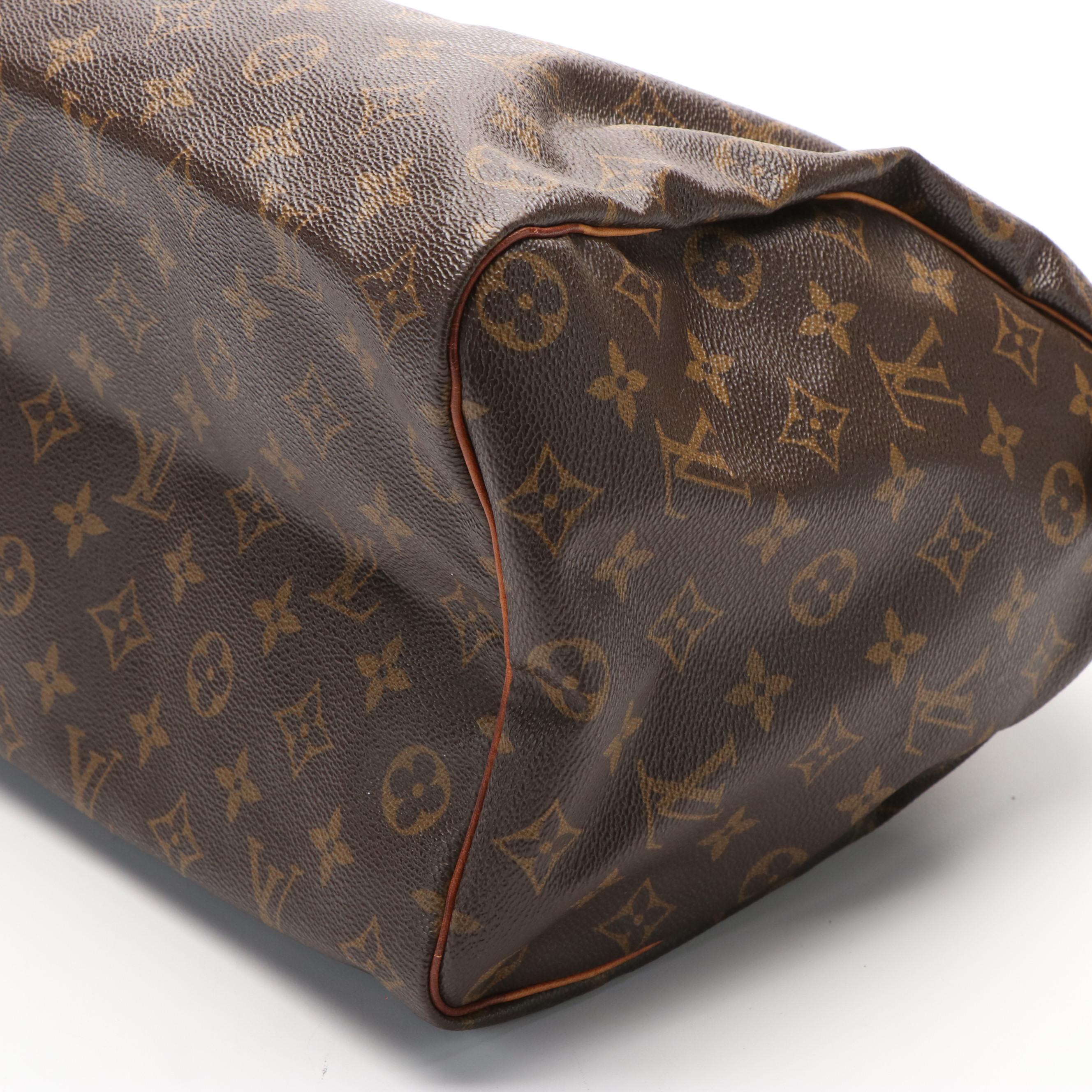 Louis Vuitton Speedy 35 Handbag in Brown Monogram Coated Canvas