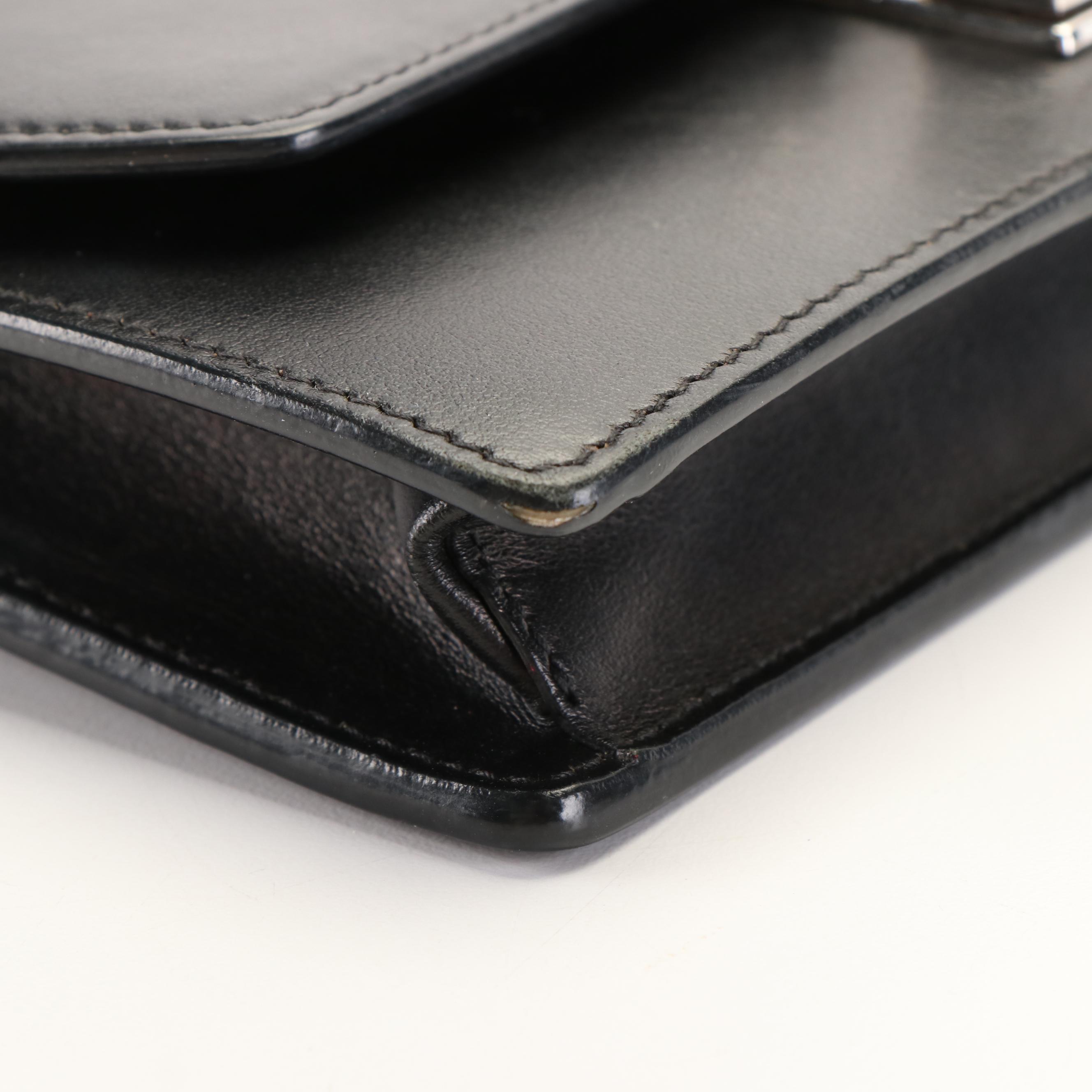 Prada City Elektra Studded Calf Leather Chain Wallet