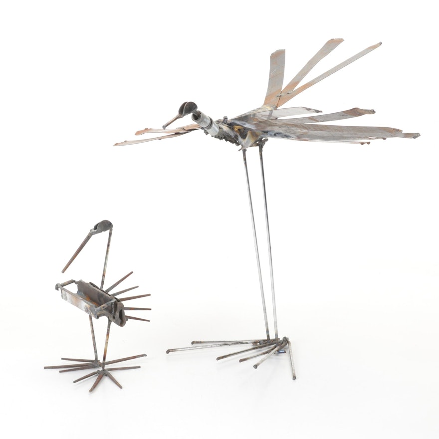 Bob Ragland Salvaged Metal Bird Sculptures, Late 20th Century