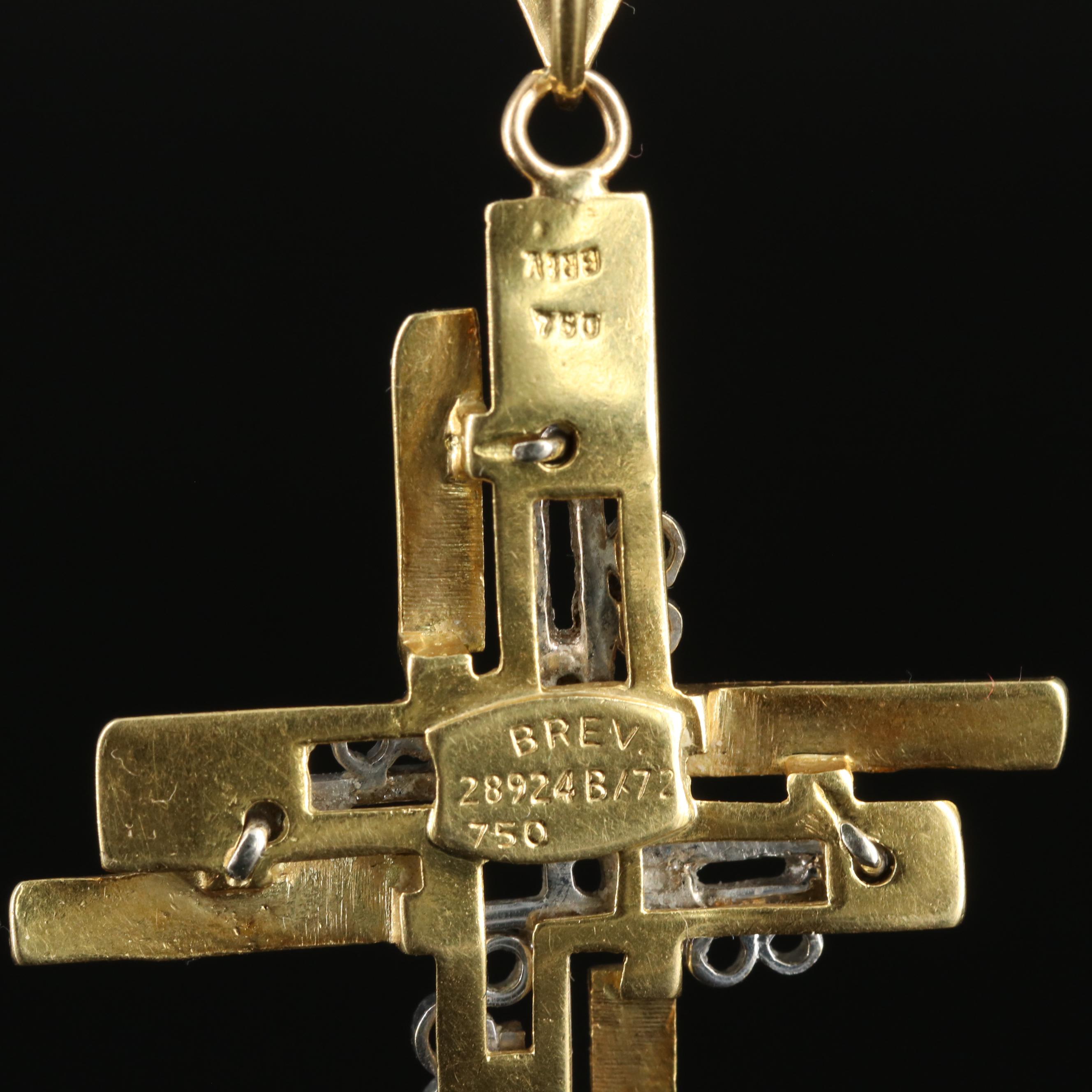 18K Sapphire Cross Pendant