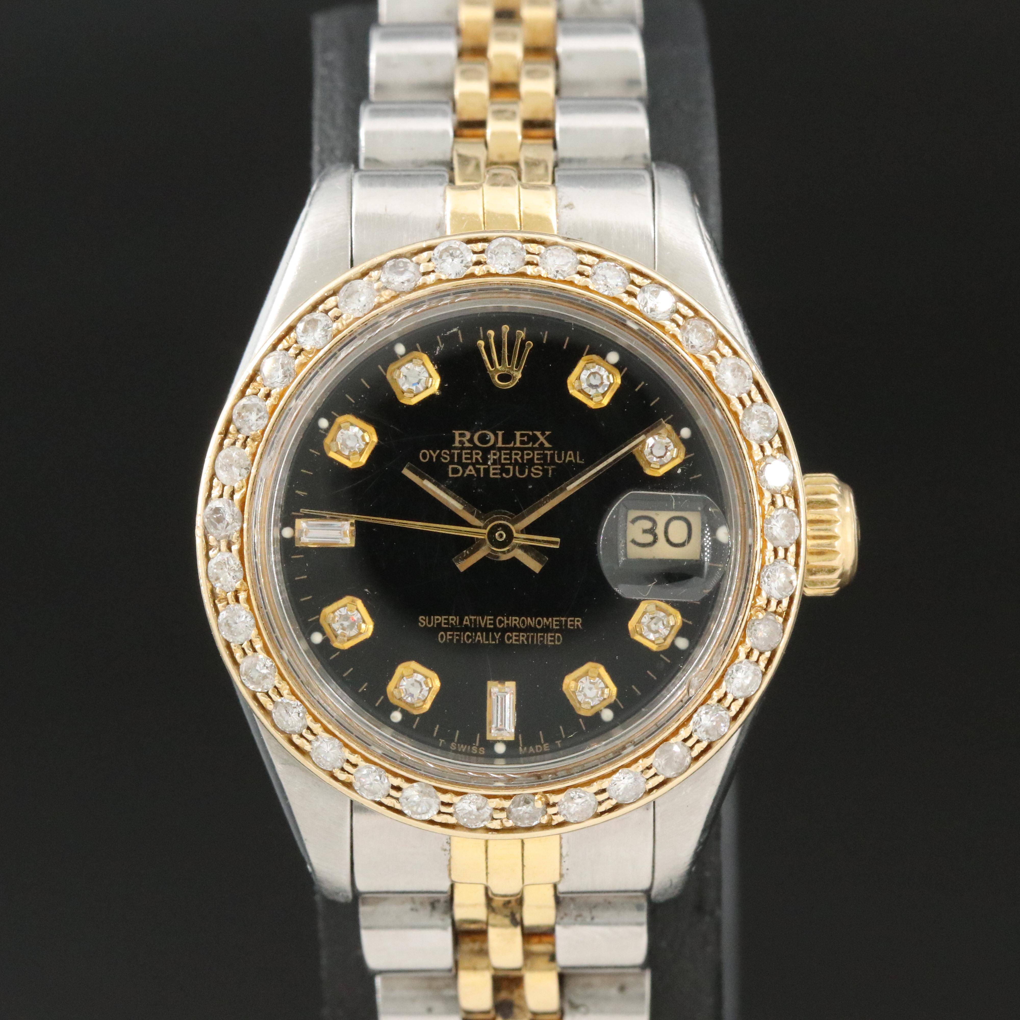 1983 Rolex Custom Diamond Dial and Bezel Datejust Watch