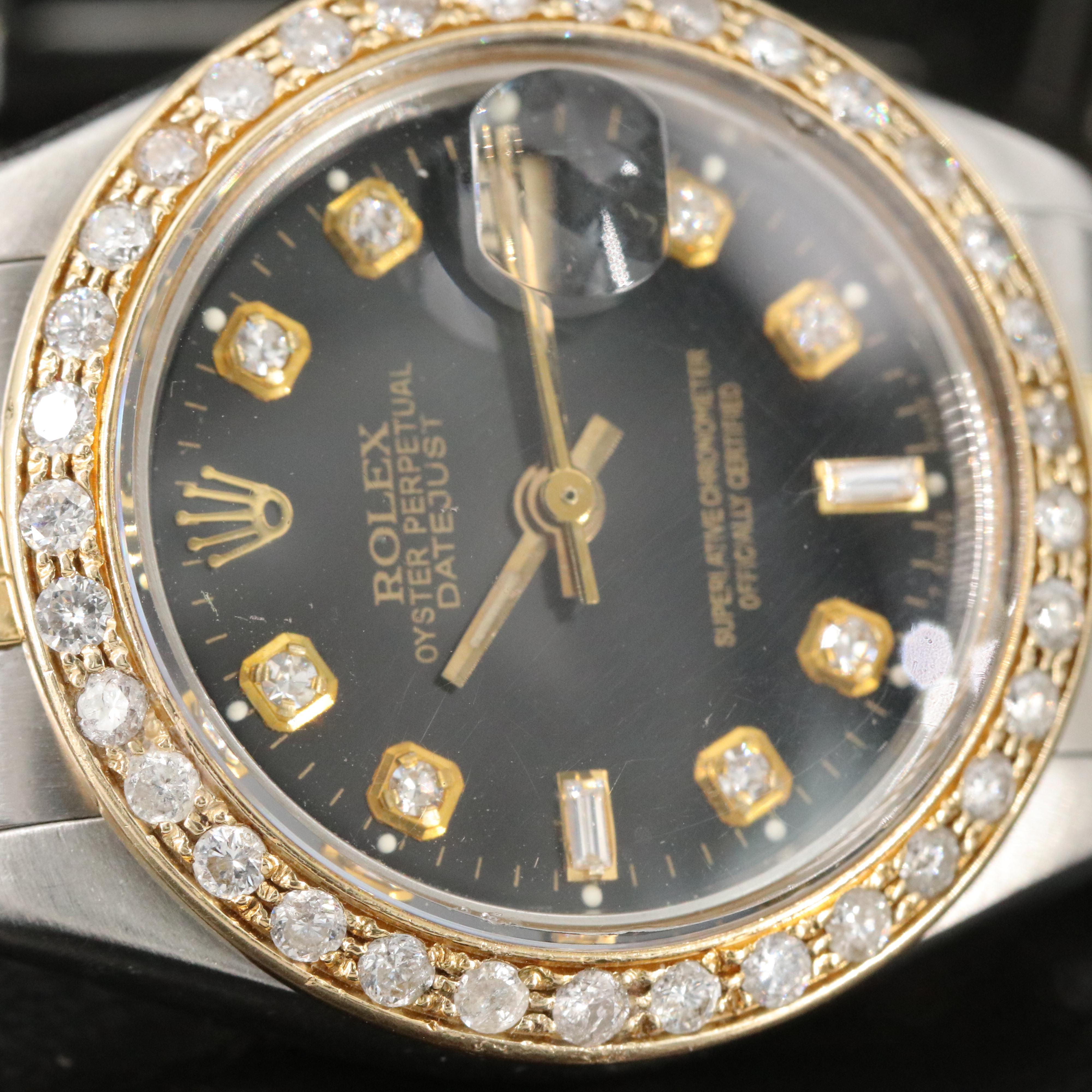 1983 Rolex Custom Diamond Dial and Bezel Datejust Watch