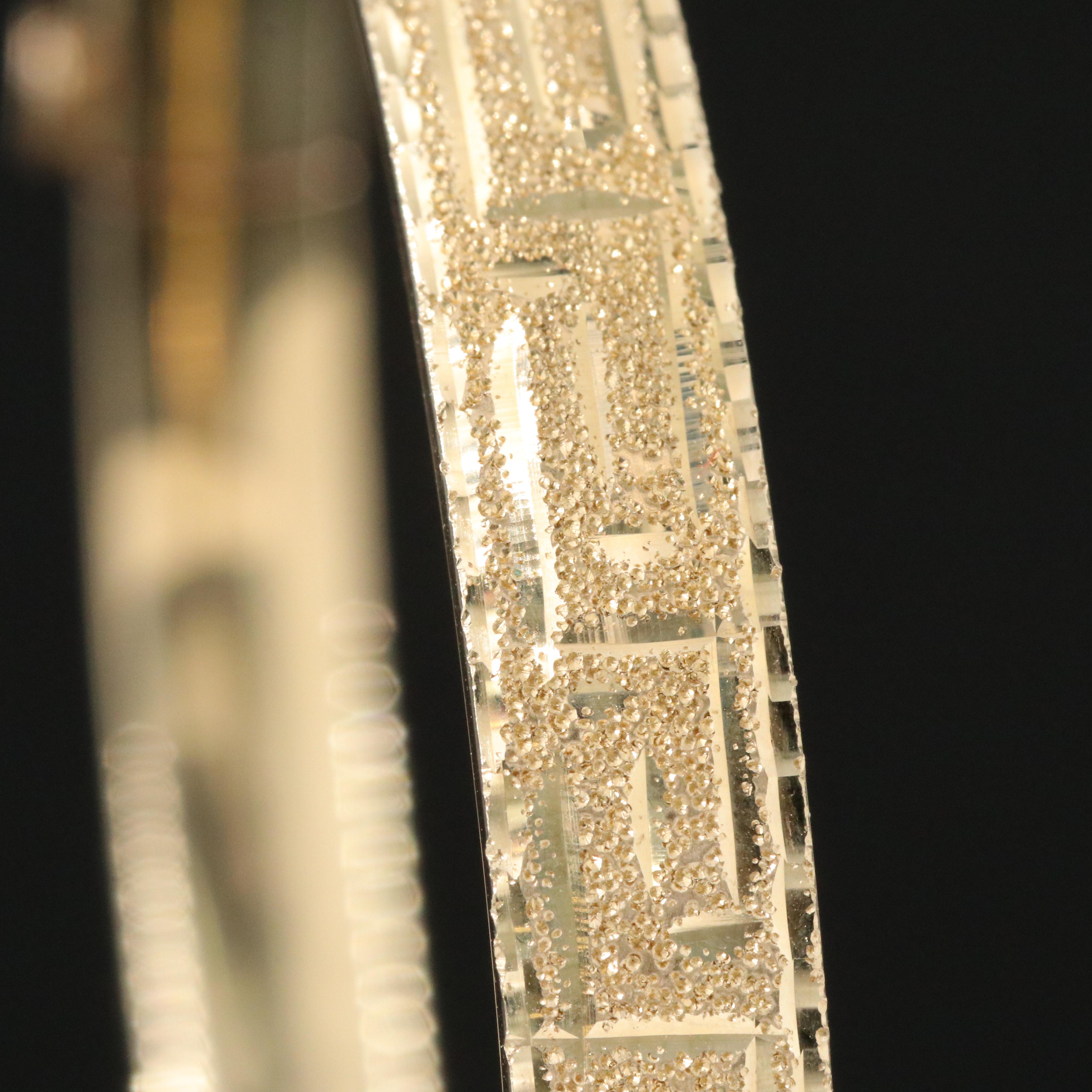 14K Greek Key Hinged Bangle