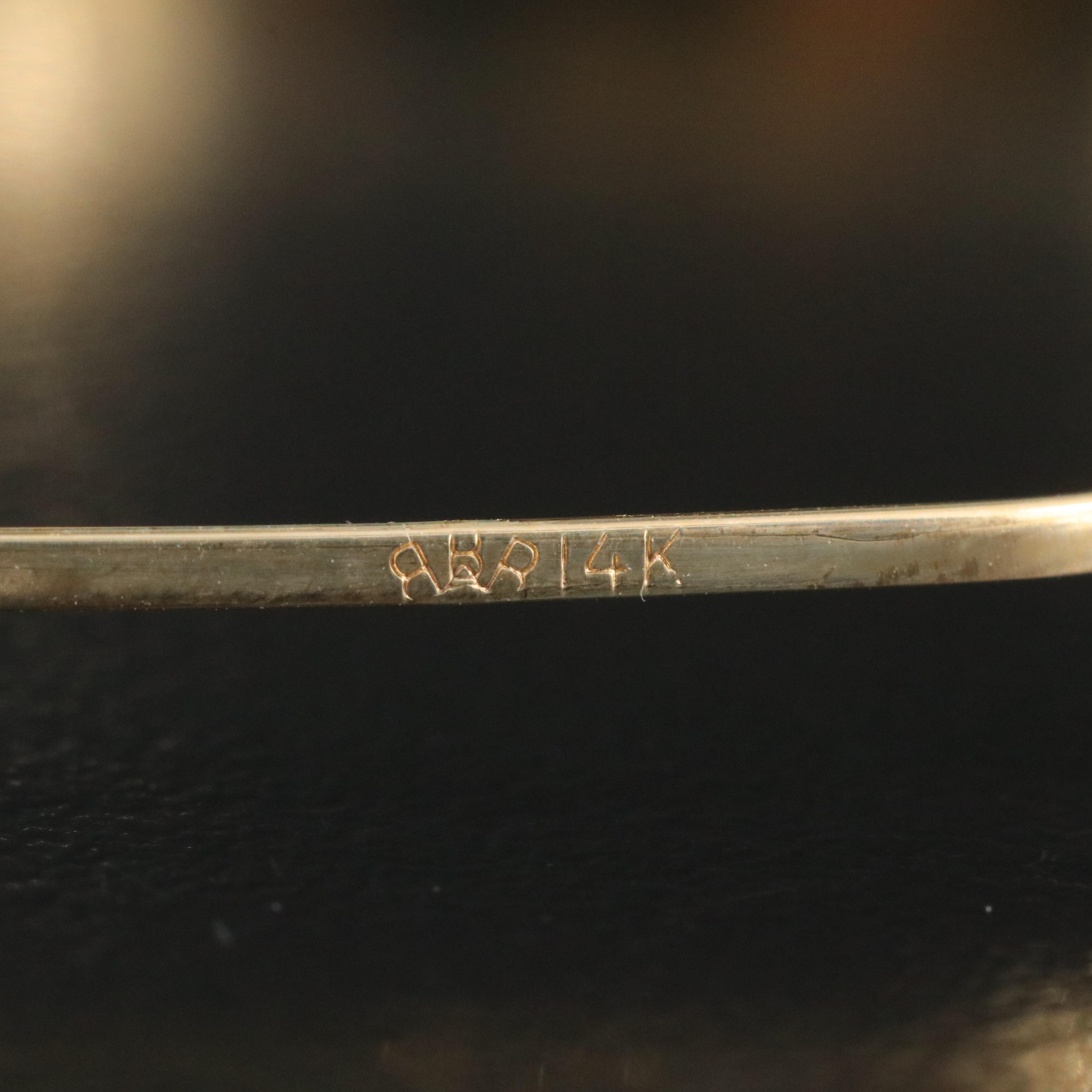 14K Greek Key Hinged Bangle