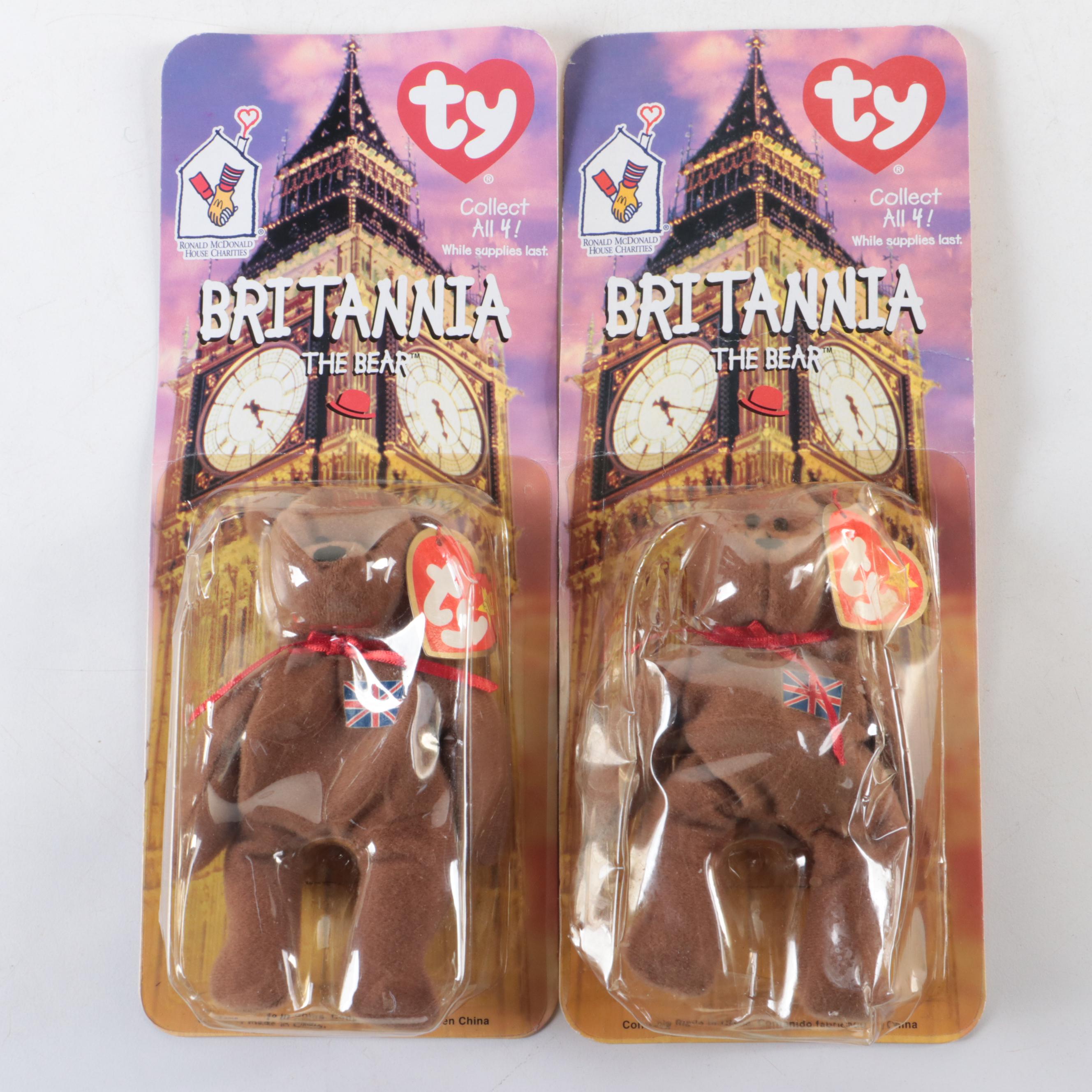 Ty Inc. Beanie Babies for McDonald's "Maple", "Glory", "Britannia" Stuffed Bears