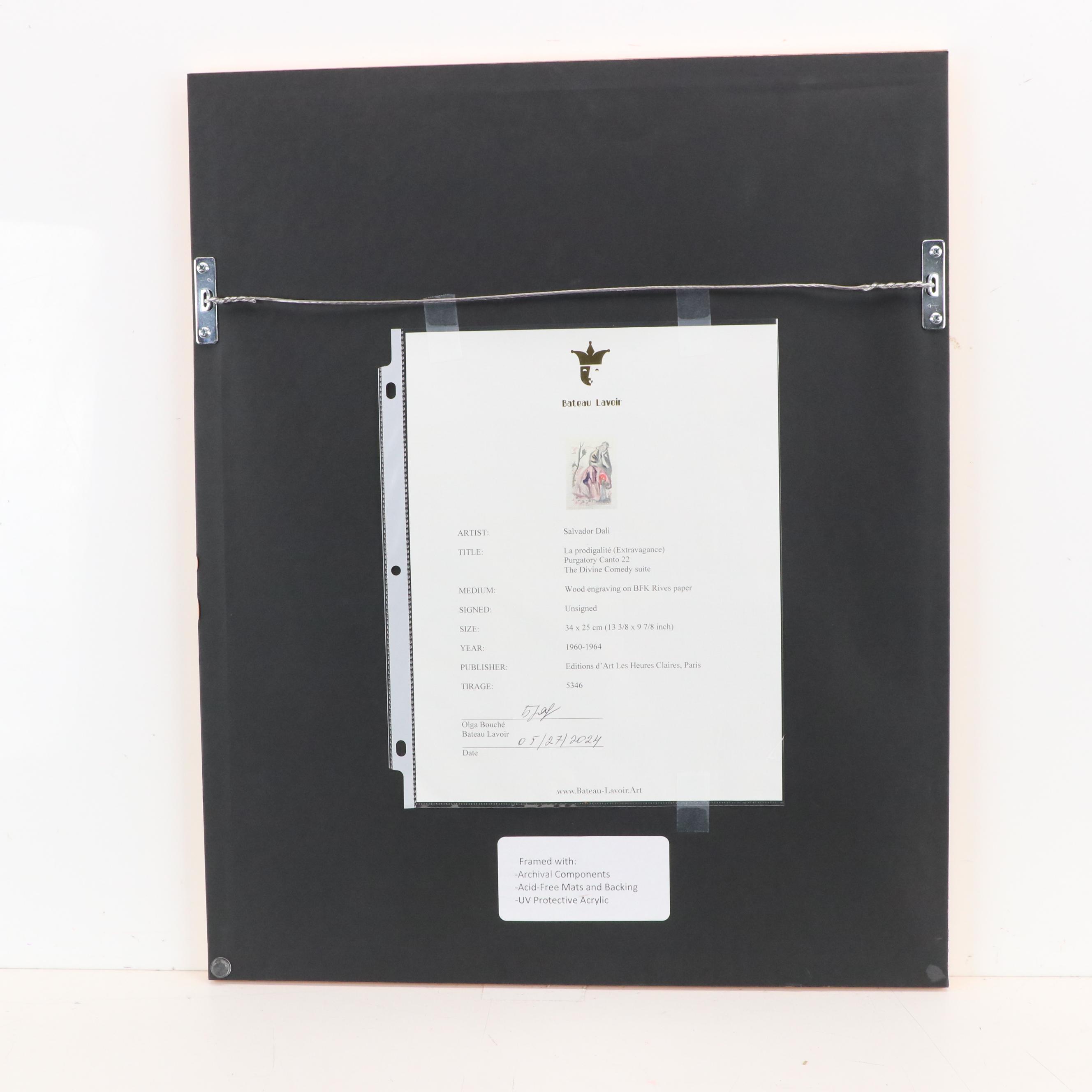 Salvador Dalí Wood Engraving "La Source," 1960 - 1964