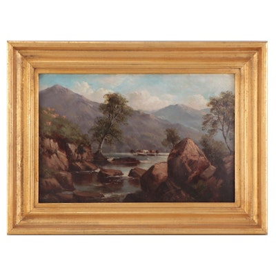 Oil Painting of Landscape in Borrowdale, Cumberland
