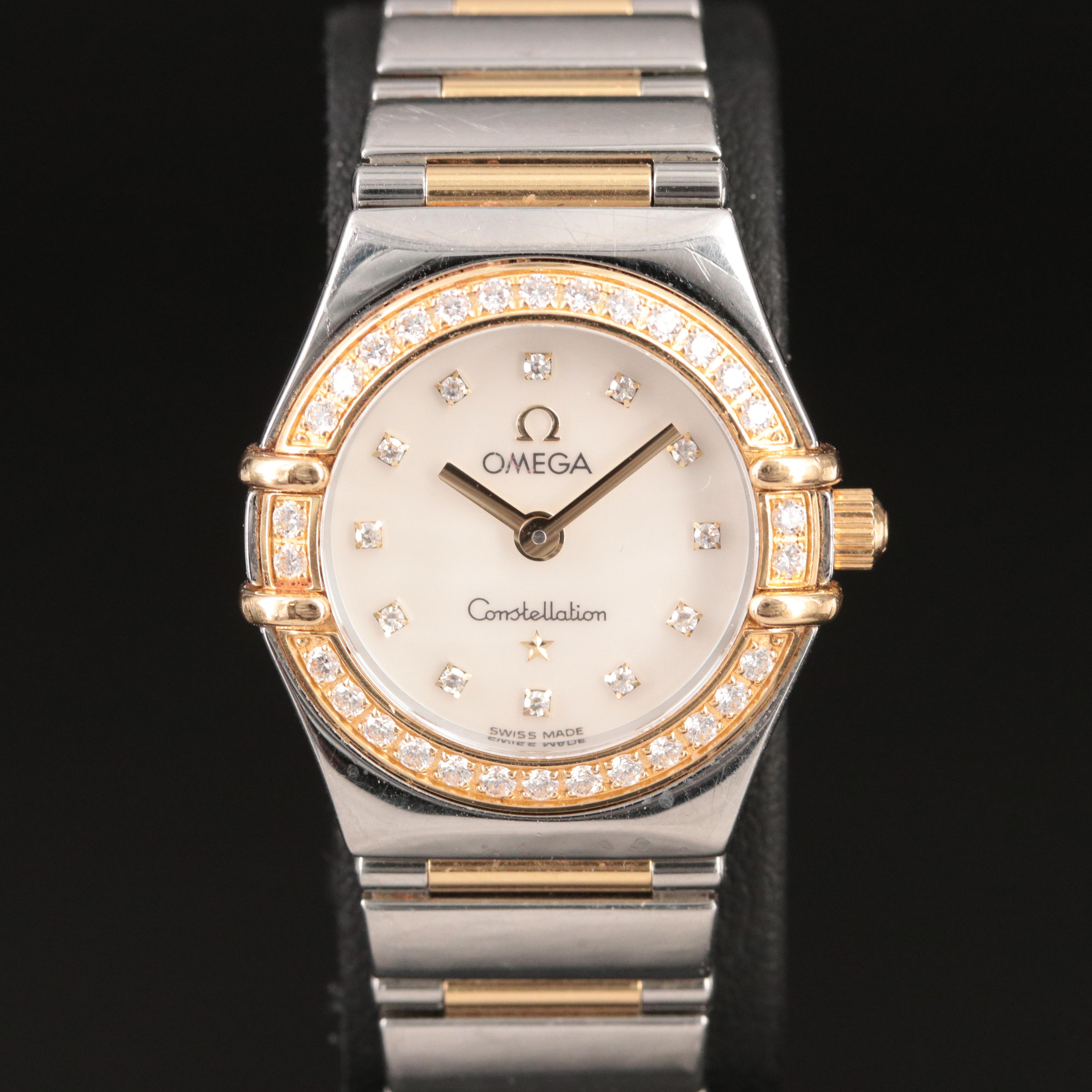 1998 Omega Mother-of-Pearl Factory Diamond Dial, Bezel Constellation Watch