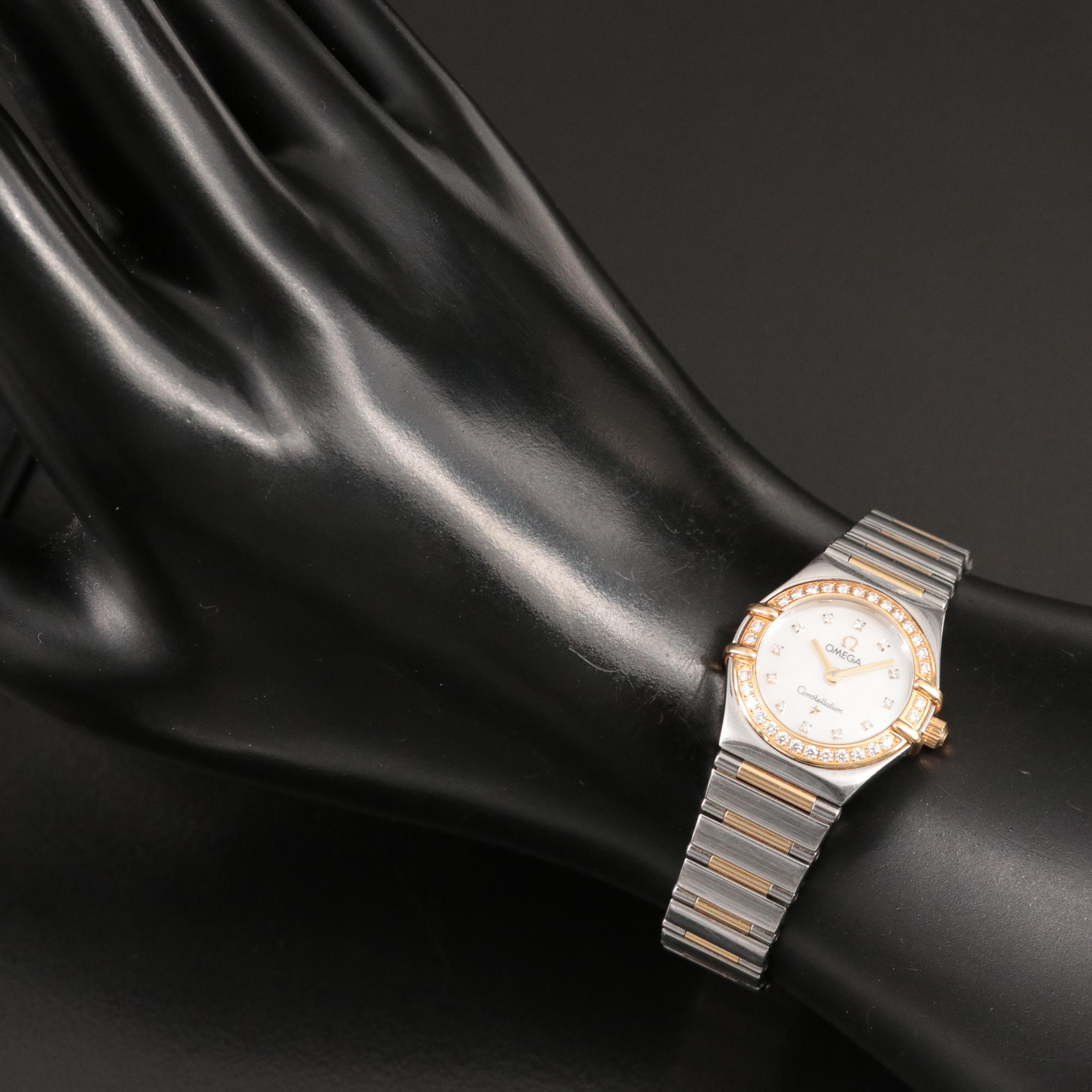 1998 Omega Mother-of-Pearl Factory Diamond Dial, Bezel Constellation Watch