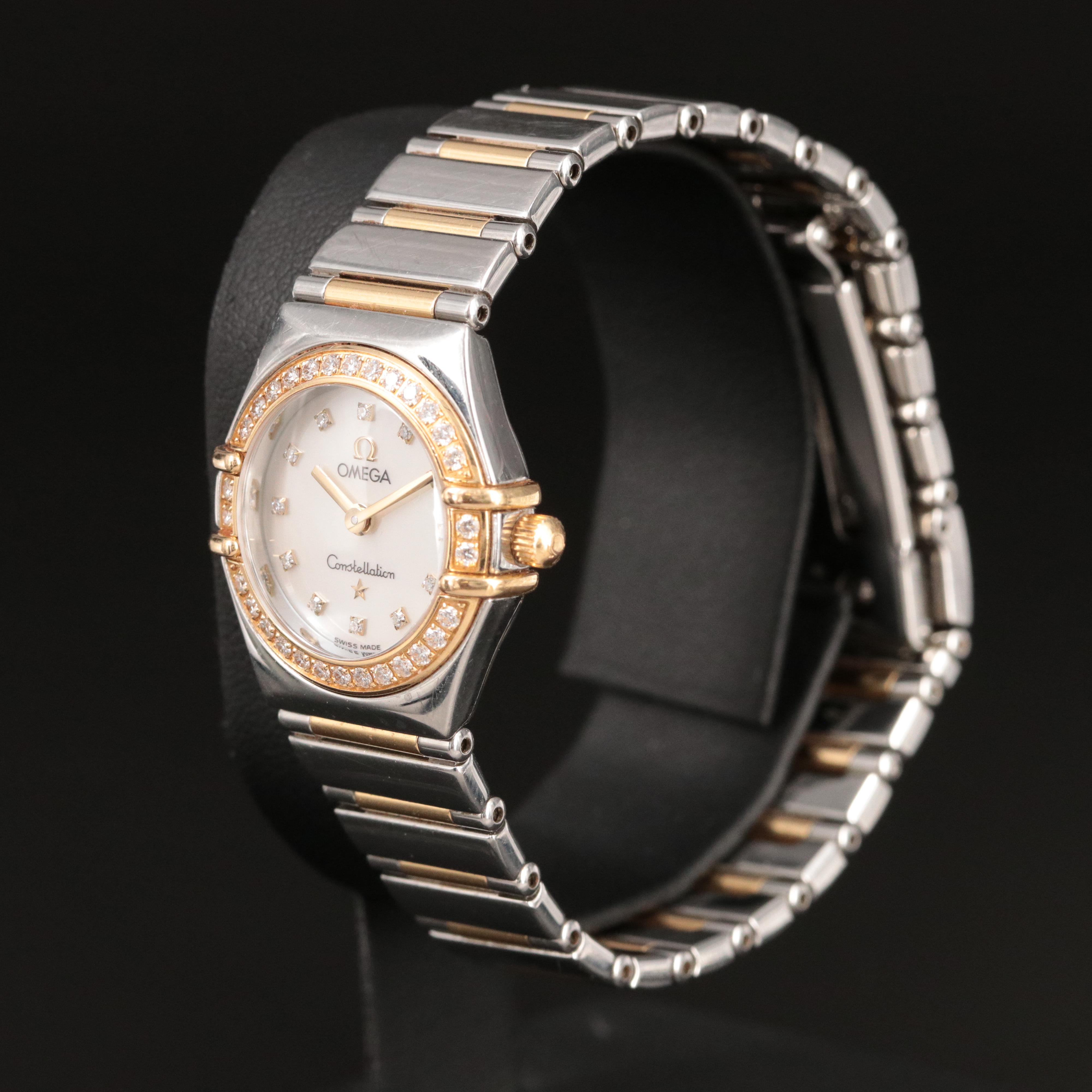 1998 Omega Mother-of-Pearl Factory Diamond Dial, Bezel Constellation Watch