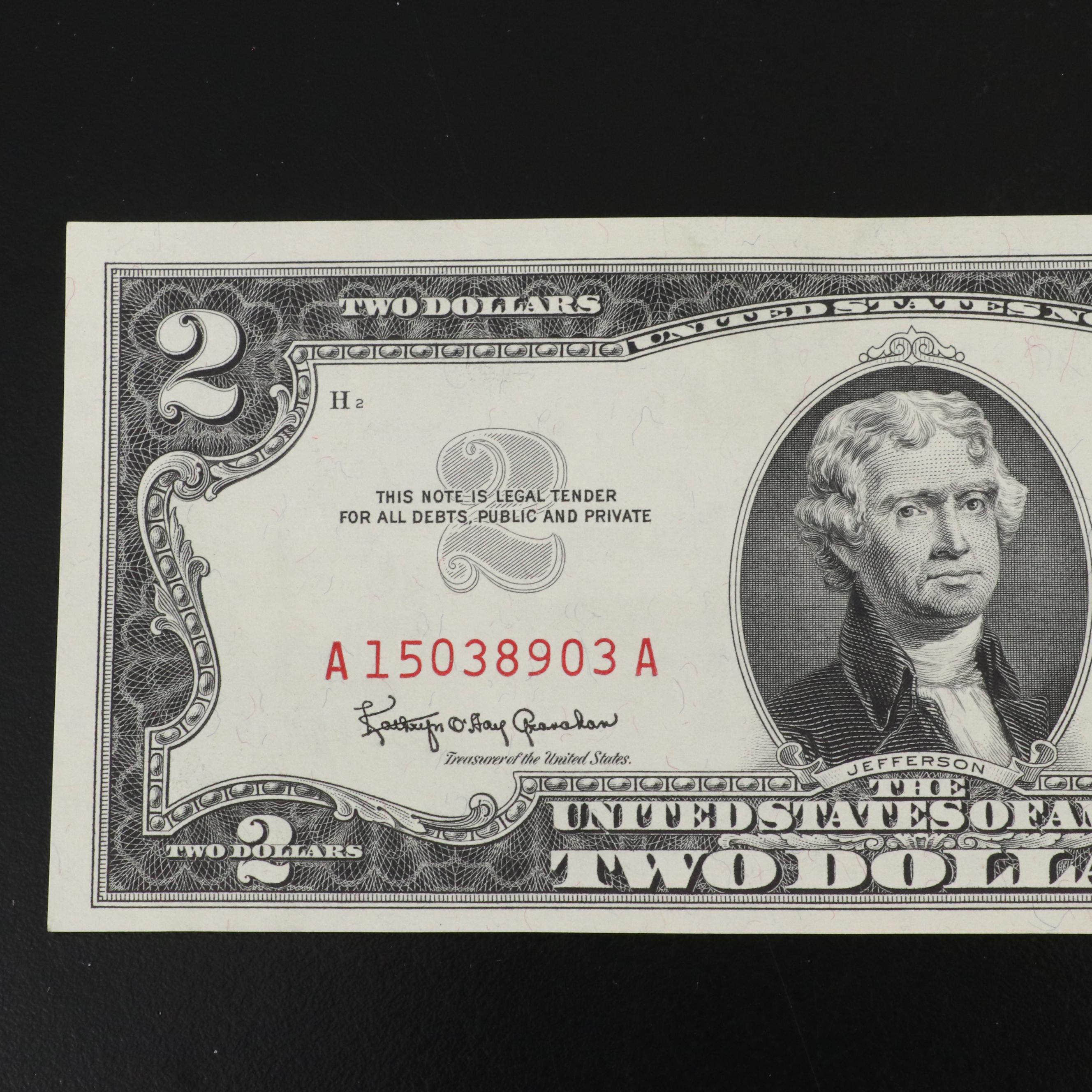 Collection of Twenty-three U.S. Silver Certificates and Two Dollar Notes