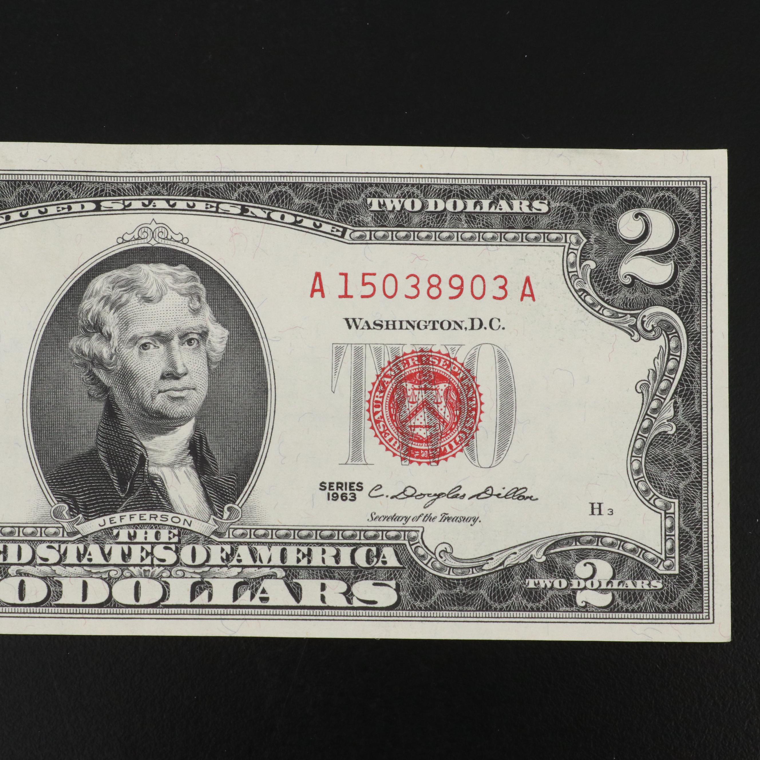 Collection of Twenty-three U.S. Silver Certificates and Two Dollar Notes