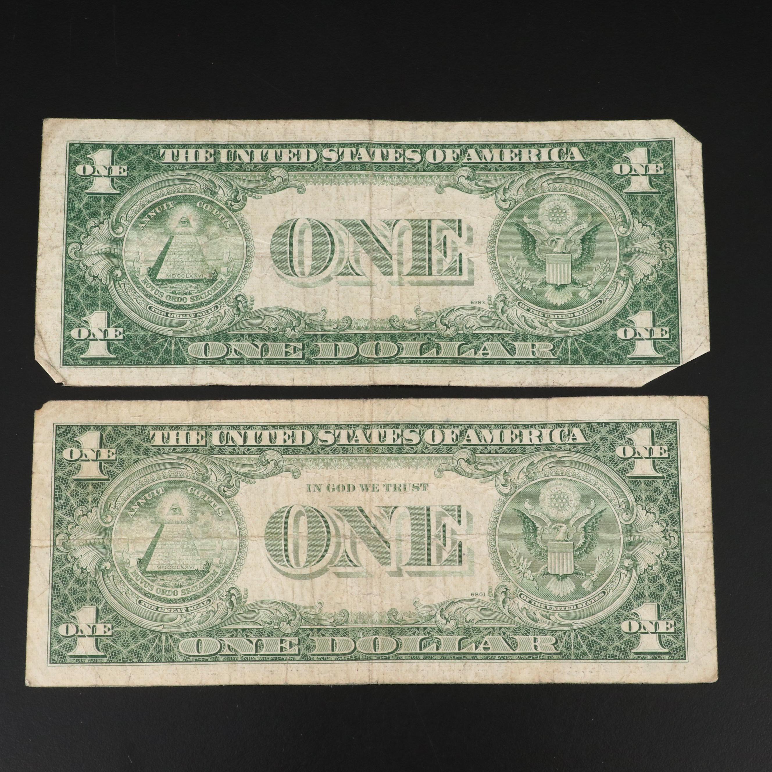 Collection of Twenty-three U.S. Silver Certificates and Two Dollar Notes