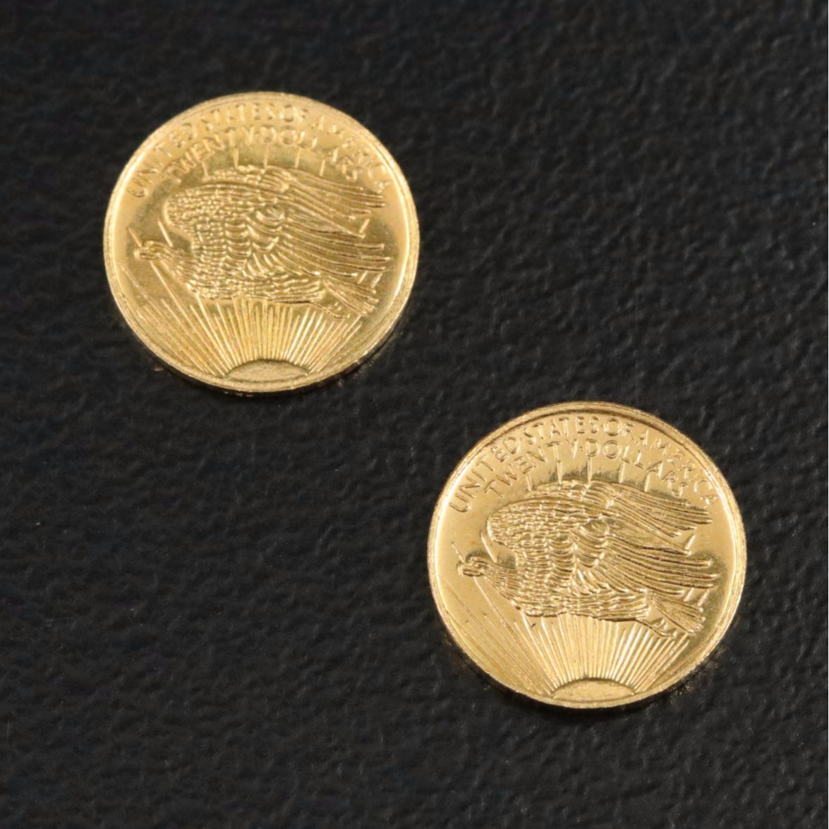 Four Miniature Saint-Gaudens Double Eagle Gold Replica Coins