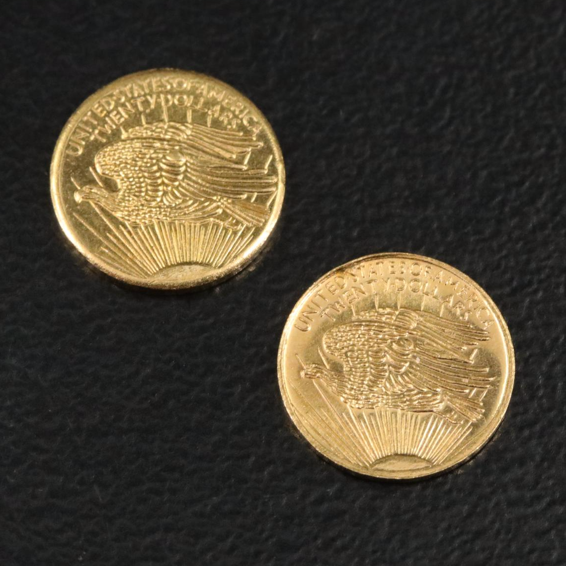 Four Miniature Saint-Gaudens Double Eagle Gold Replica Coins
