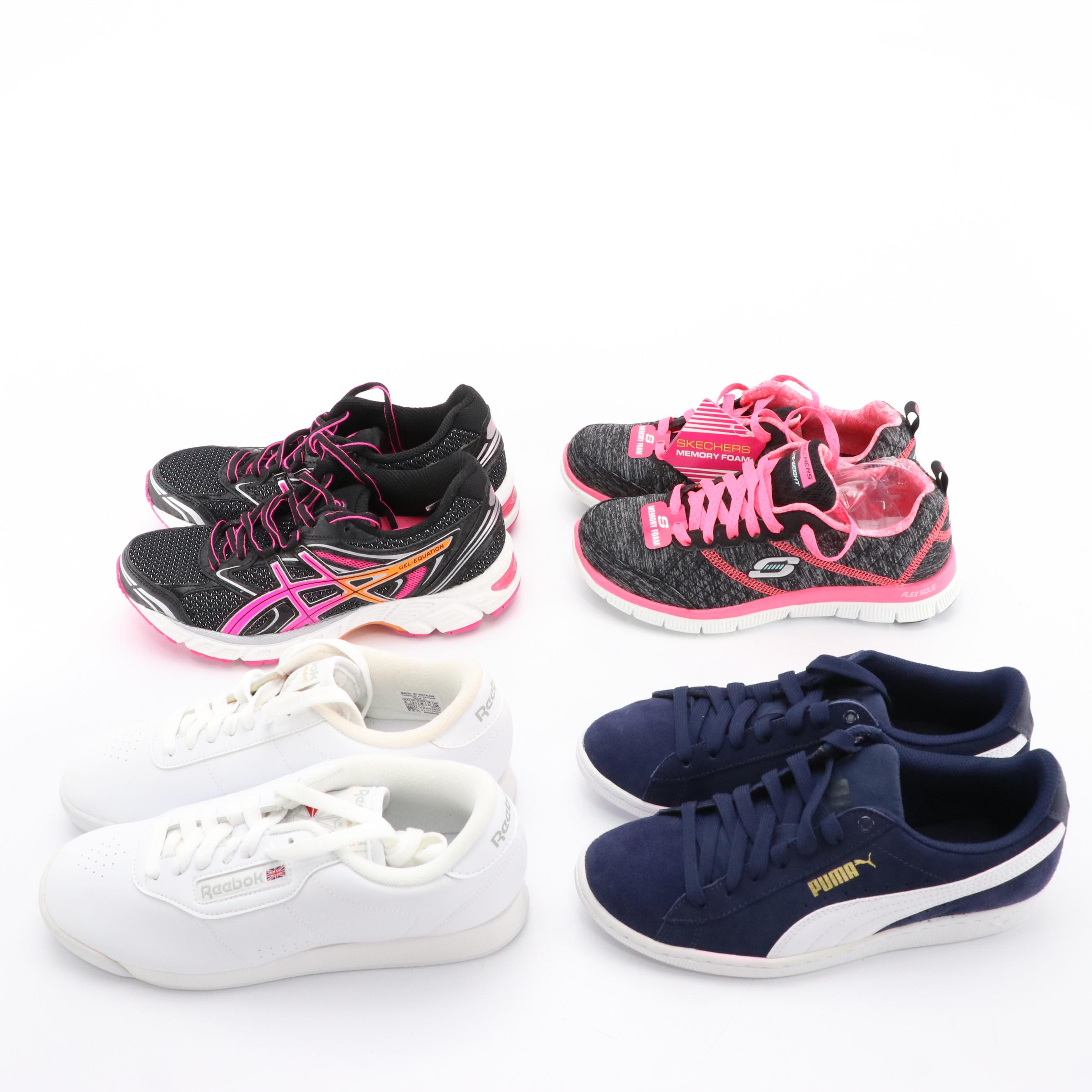 Puma, Reebok, Asics, and Skechers Sneakers with Boxes