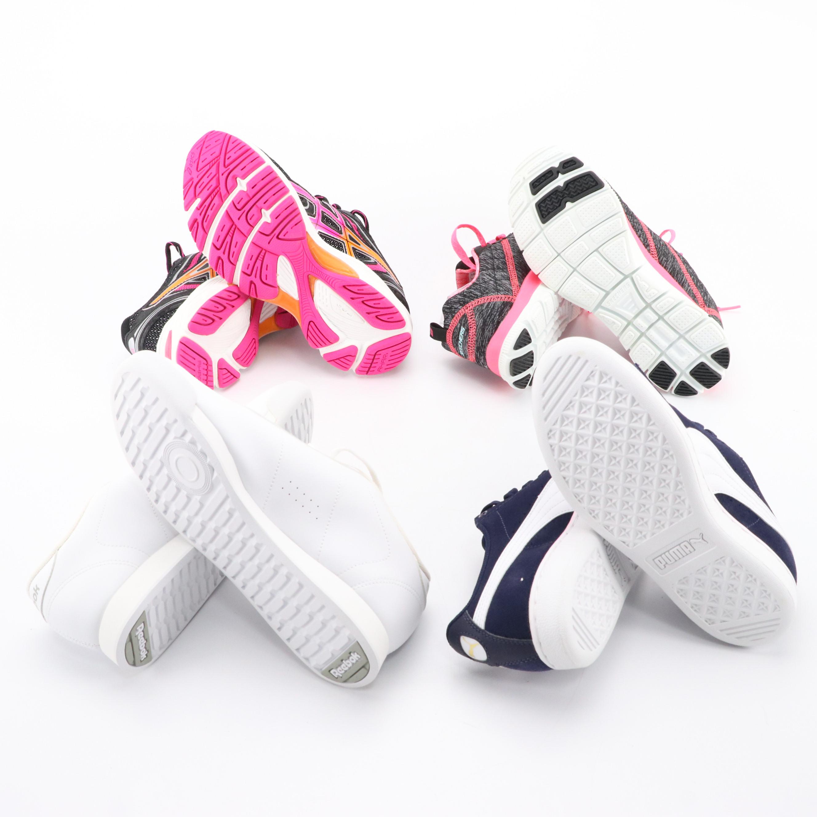 Puma, Reebok, Asics, and Skechers Sneakers with Boxes