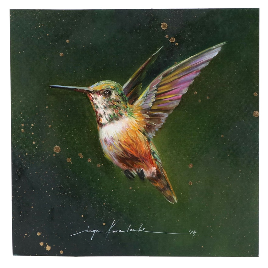 Inga Kovalenko Oil Painting of Hummingbird, 2024