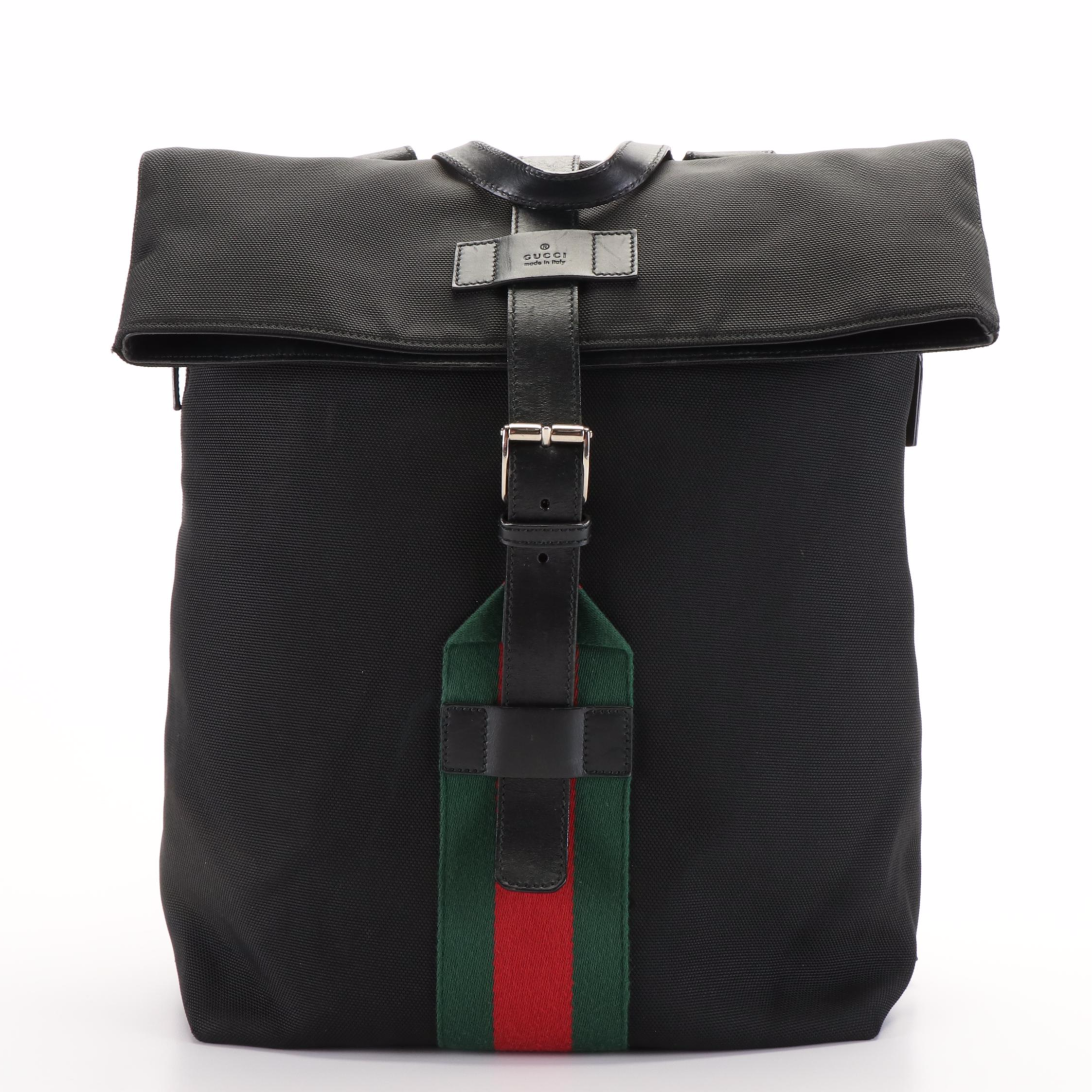 Gucci Sherry Line Backpack in Black Techno Canvas