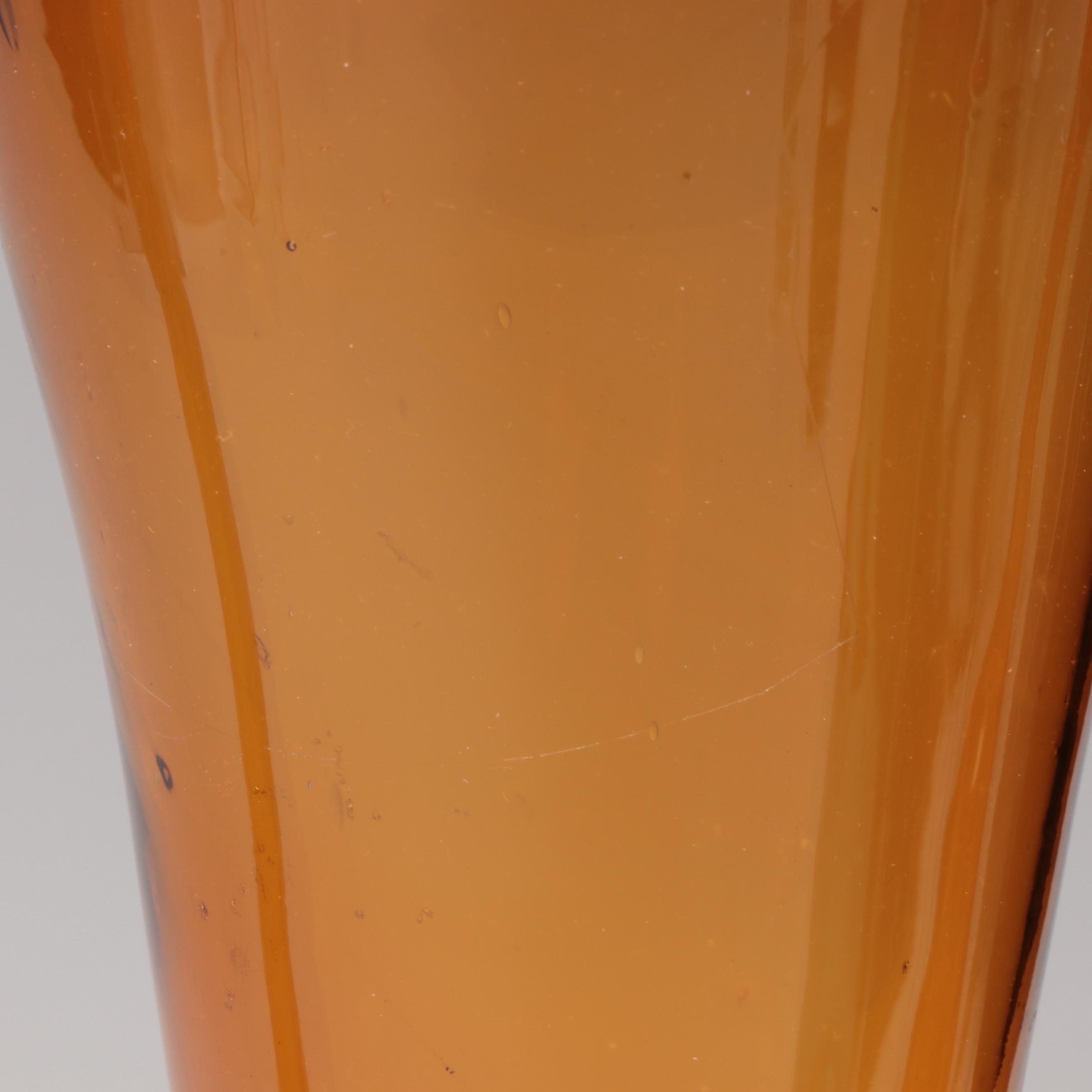 Suspended Bubble with Other Amber Glass Vases and Decanter